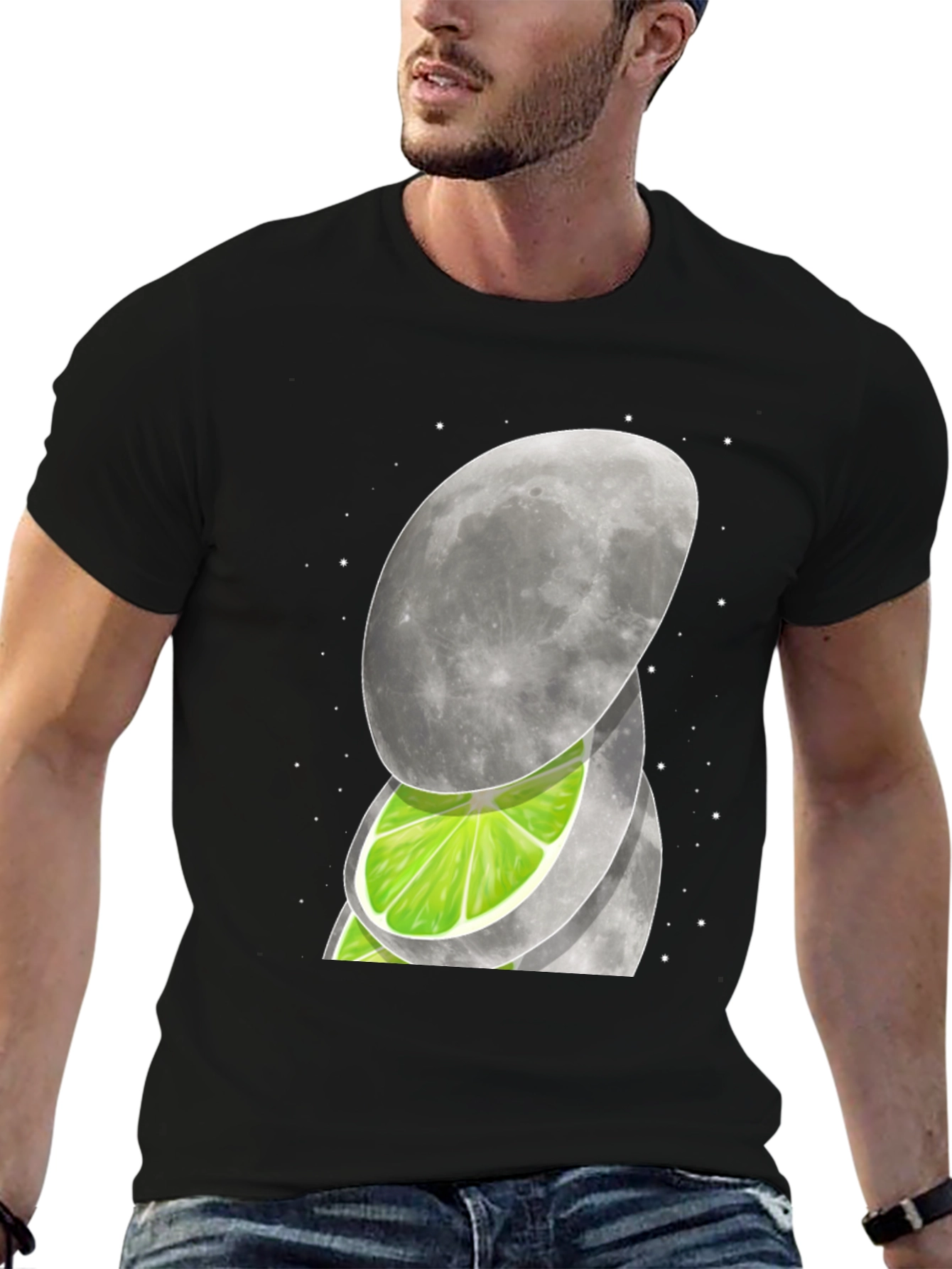 Moon & Lime Graphic T-Shirt - Unique Design
