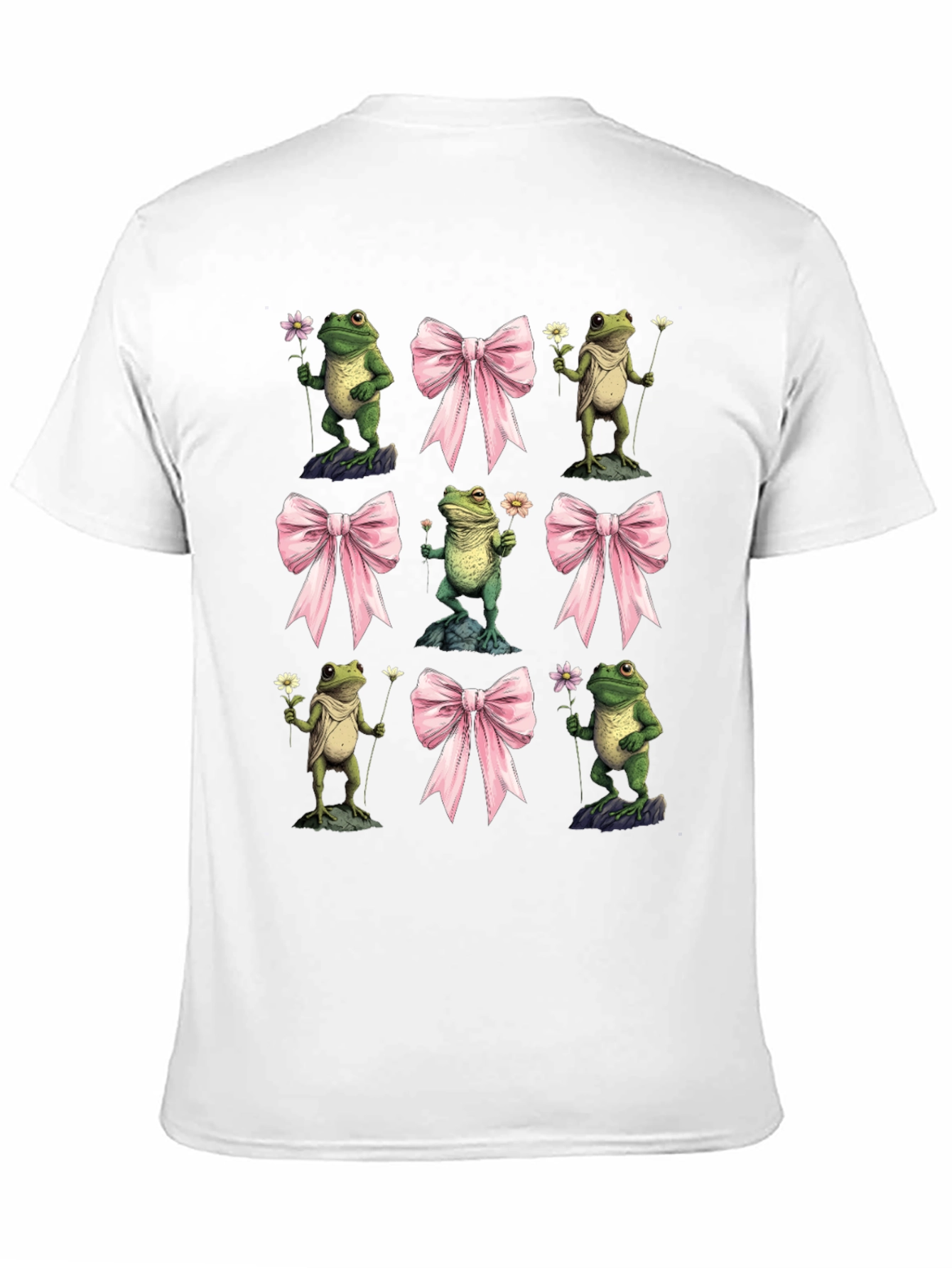Frog & Bow Graphic T-Shirt - Whimsical Casual Tee