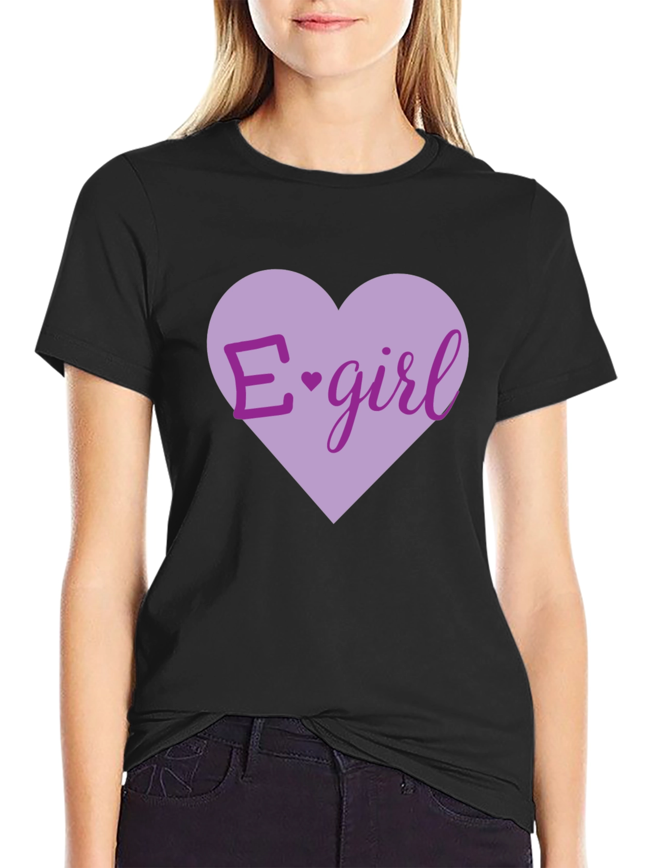 E-girl Heart T-Shirt - Black