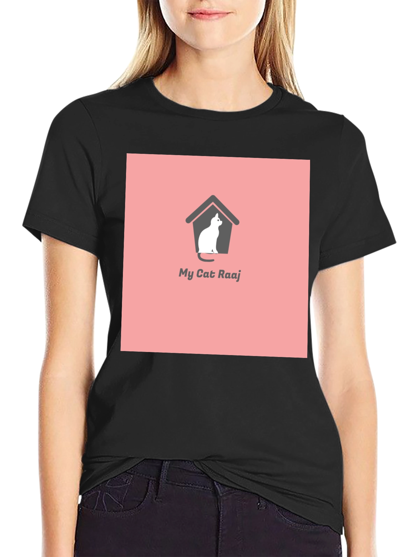 My Cat Raaj Black T-Shirt