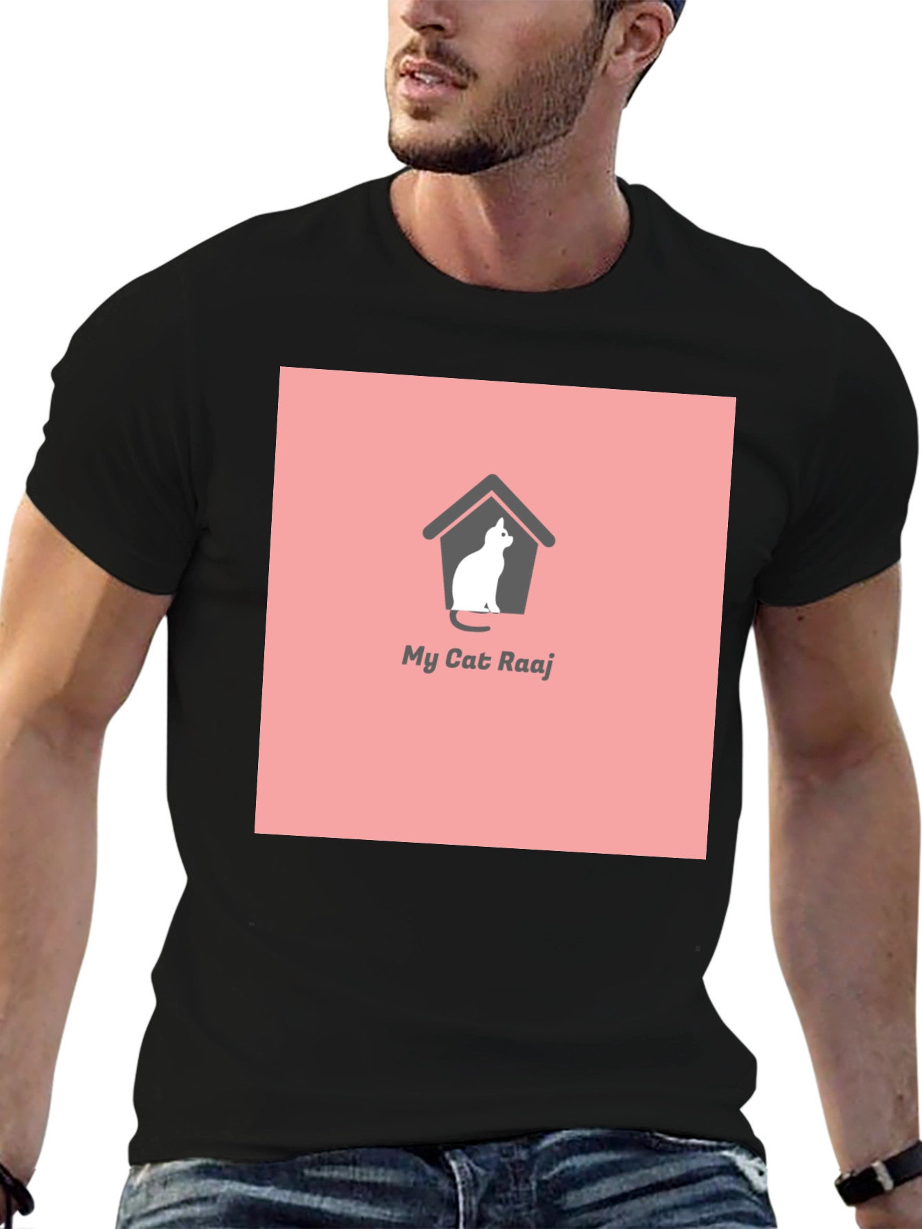 My Cat Raaj Black T-Shirt