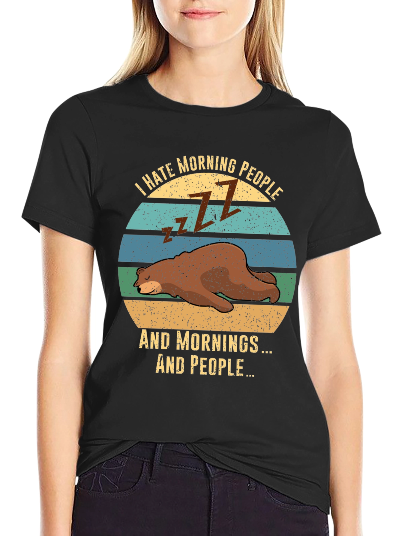I Hate Morning People Bear T-Shirt