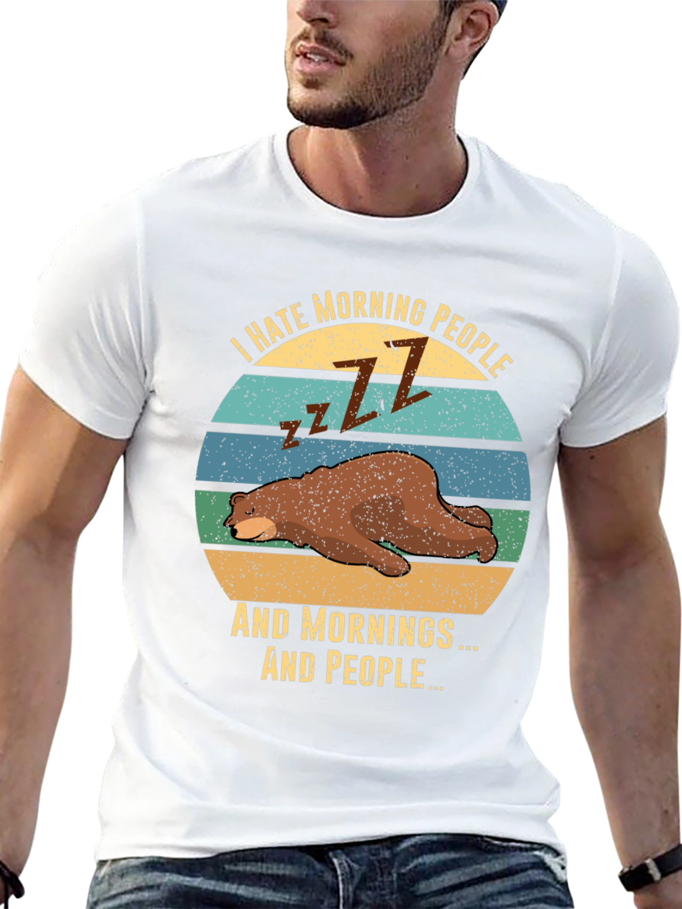 I Hate Morning People Bear T-Shirt