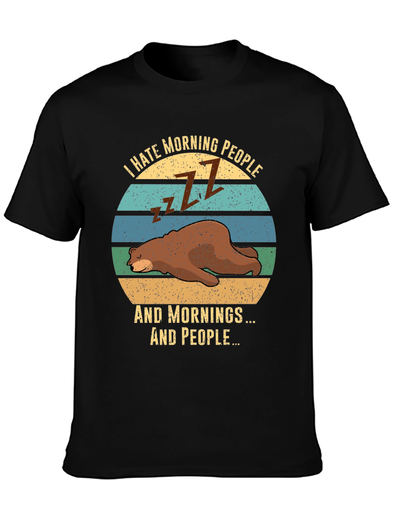 I Hate Morning People Bear T-Shirt