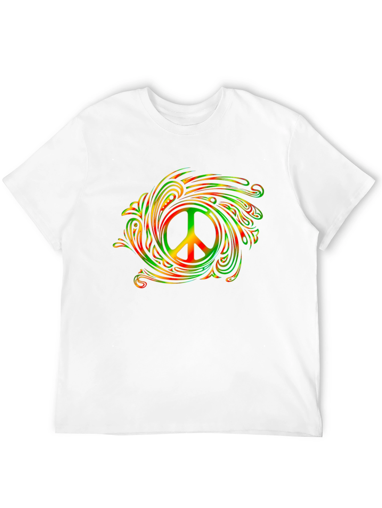 Rasta Peace Sign Graphic Tee - Mens Black T-Shirt