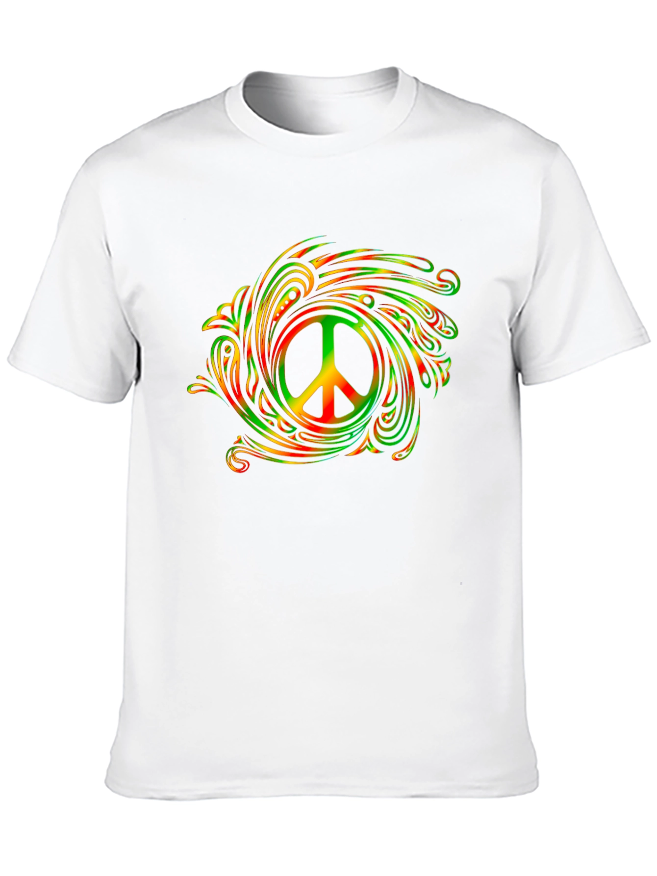 Rasta Peace Sign Graphic Tee - Mens Black T-Shirt