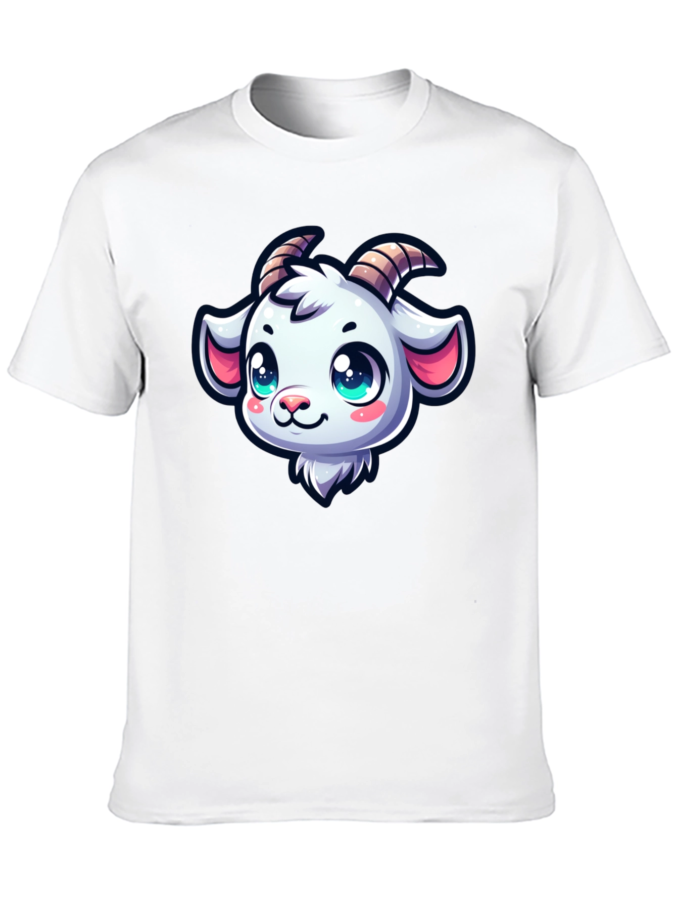 Goat Head Cartoon Black T-Shirt