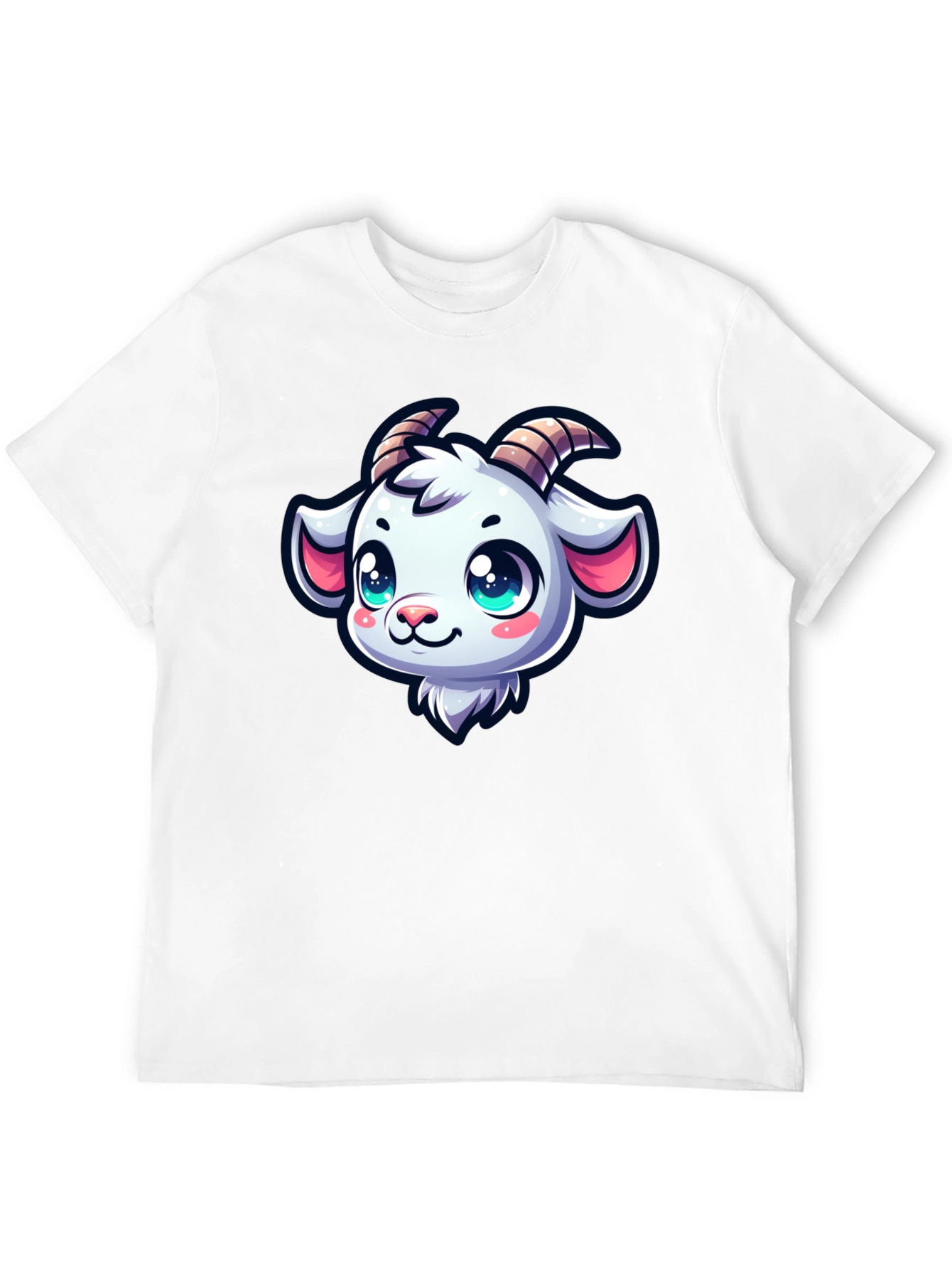 Goat Head Cartoon Black T-Shirt