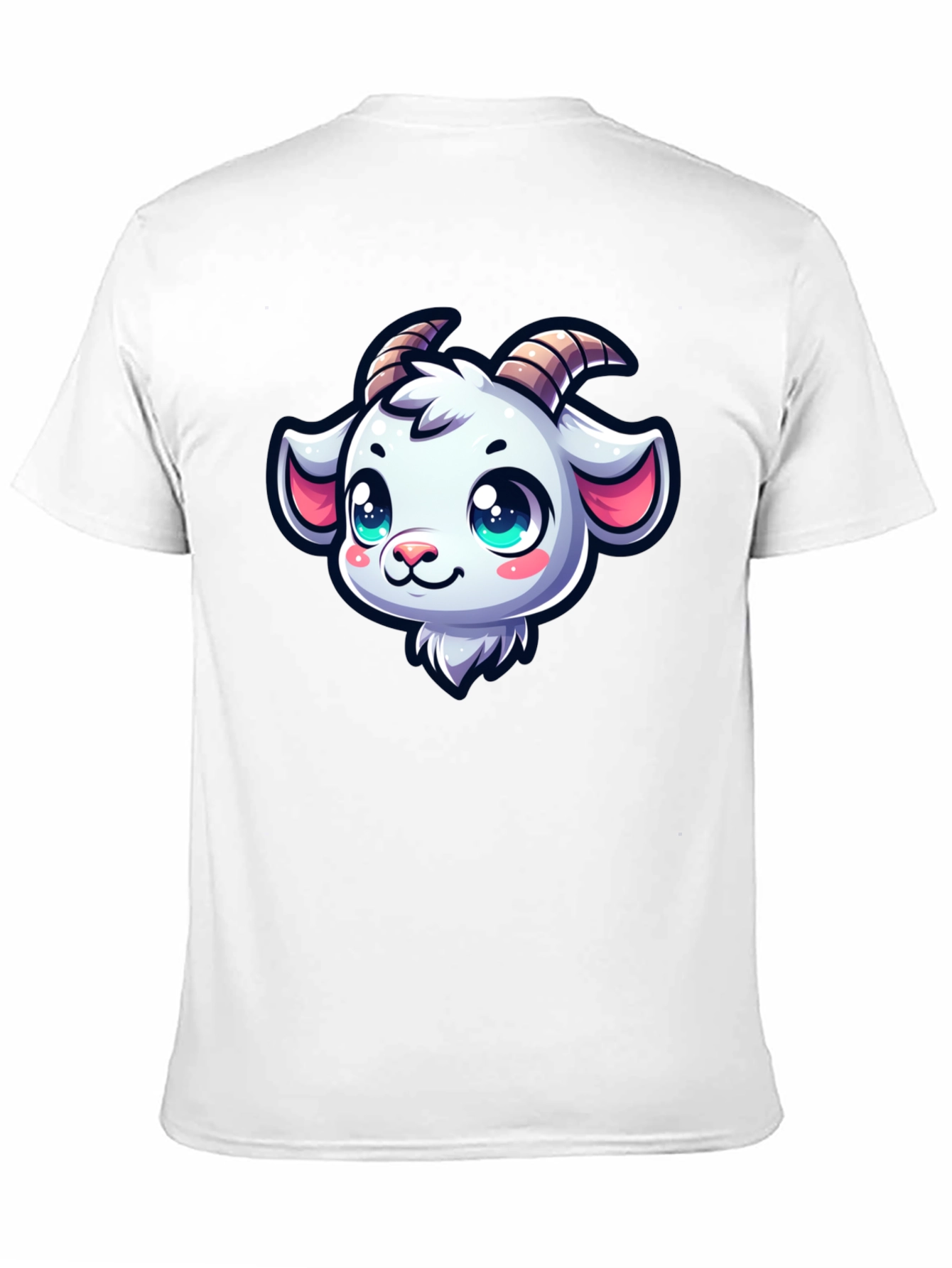 Goat Head Cartoon Black T-Shirt