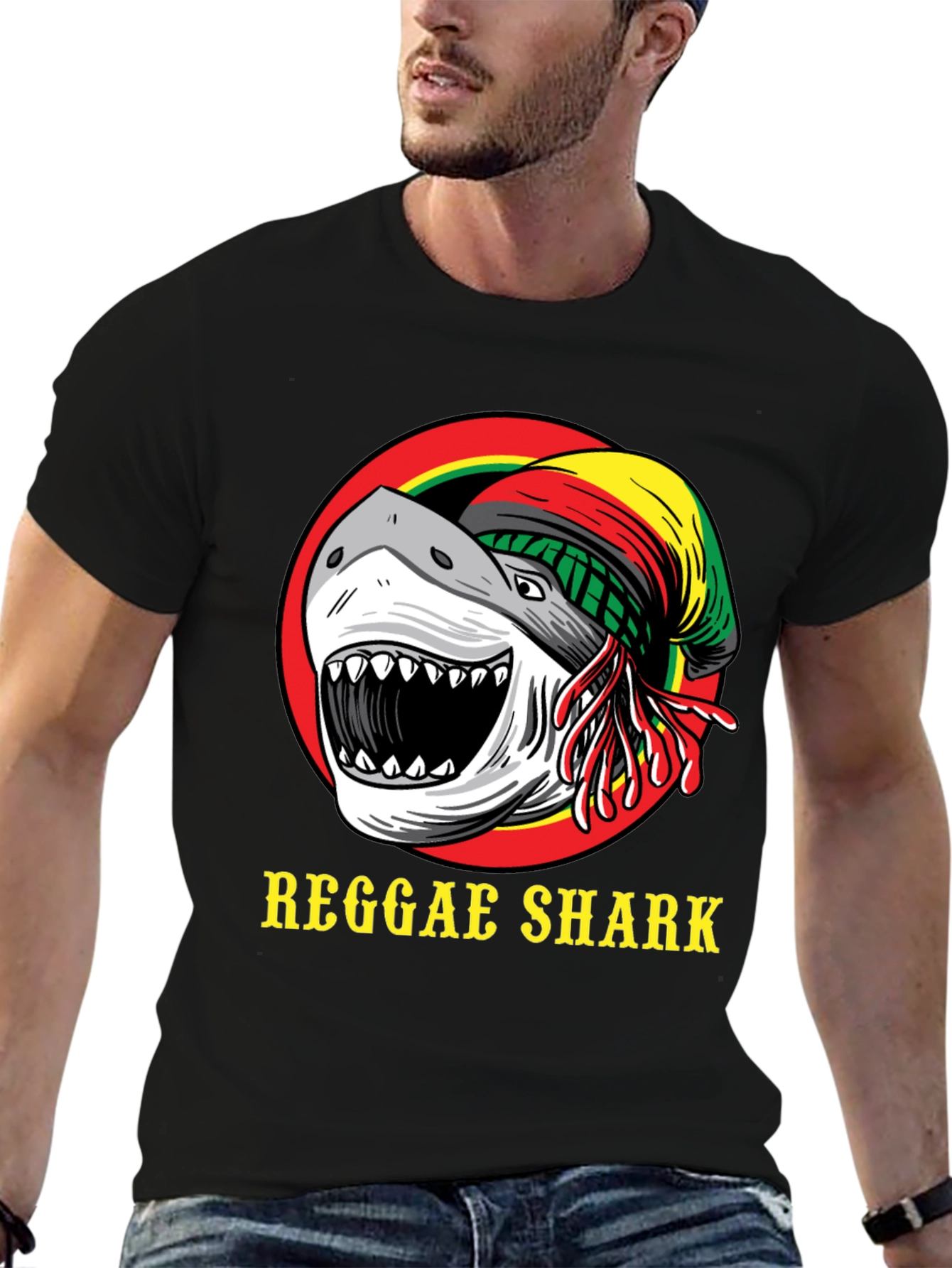 Reggae Shark T-Shirt - Black