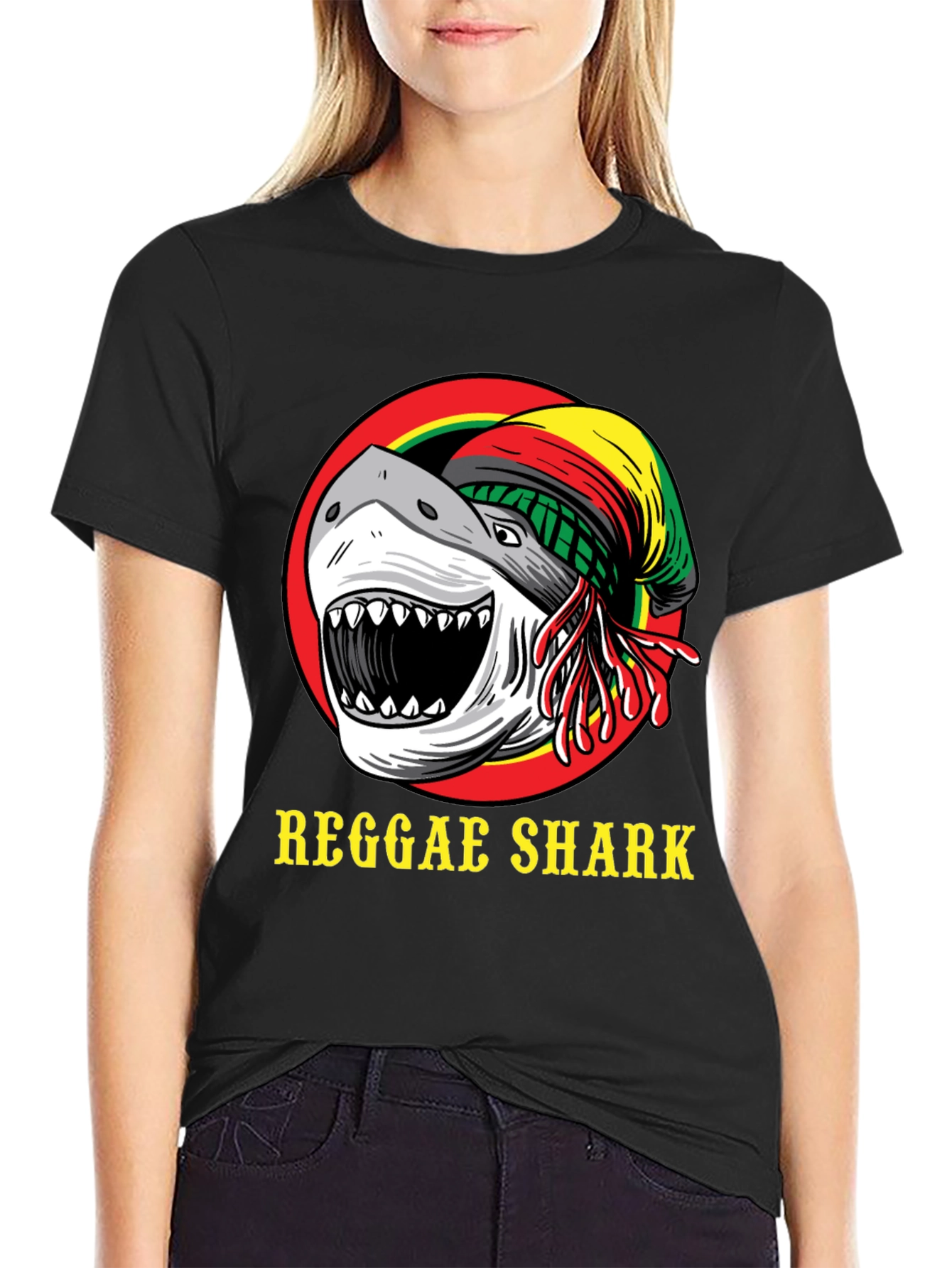 Reggae Shark T-Shirt - Black
