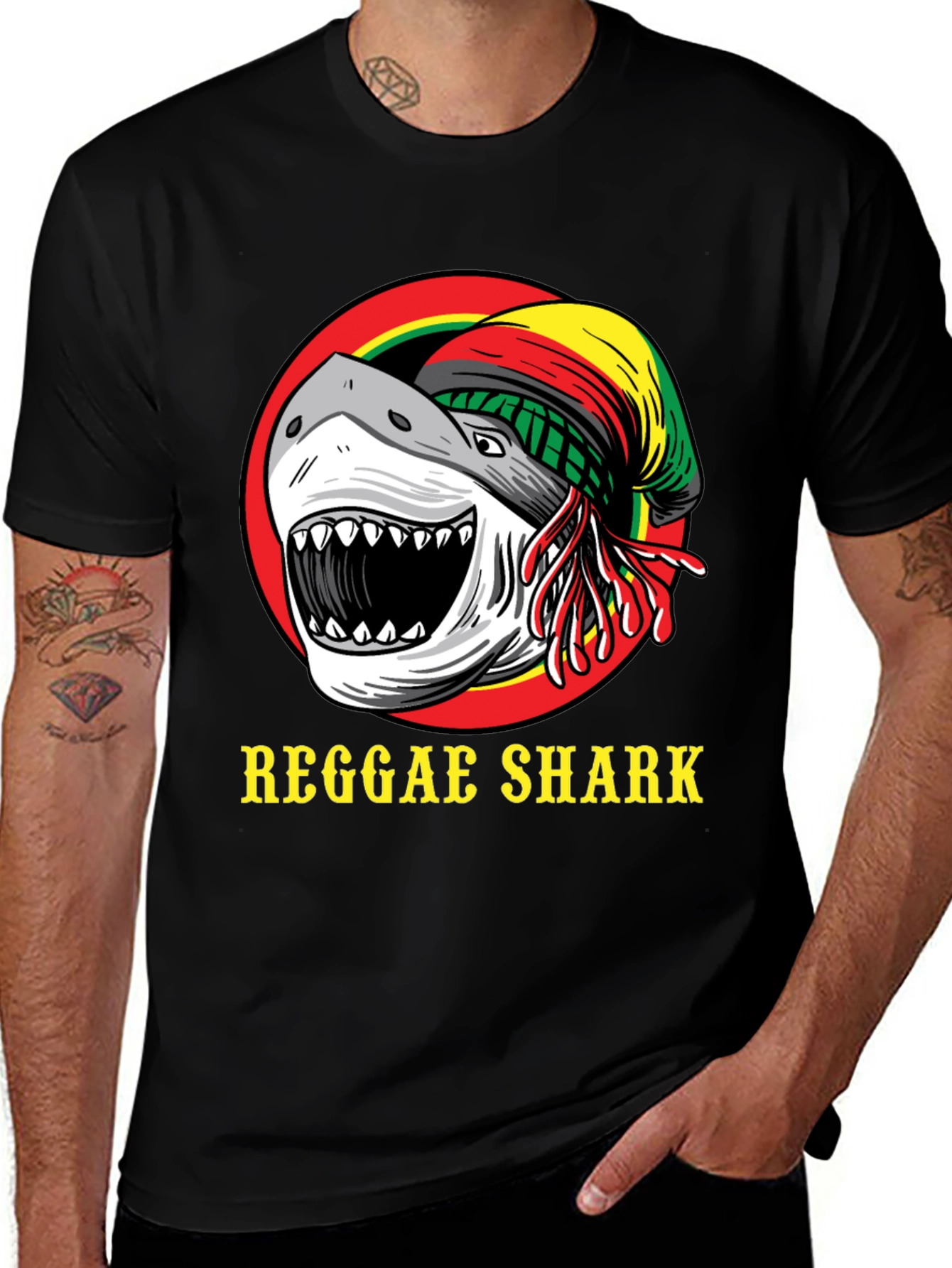 Reggae Shark T-Shirt - Black