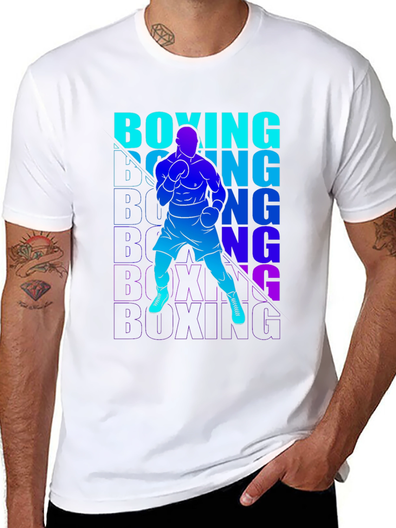 Boxing Graphic Print T-Shirt for Men