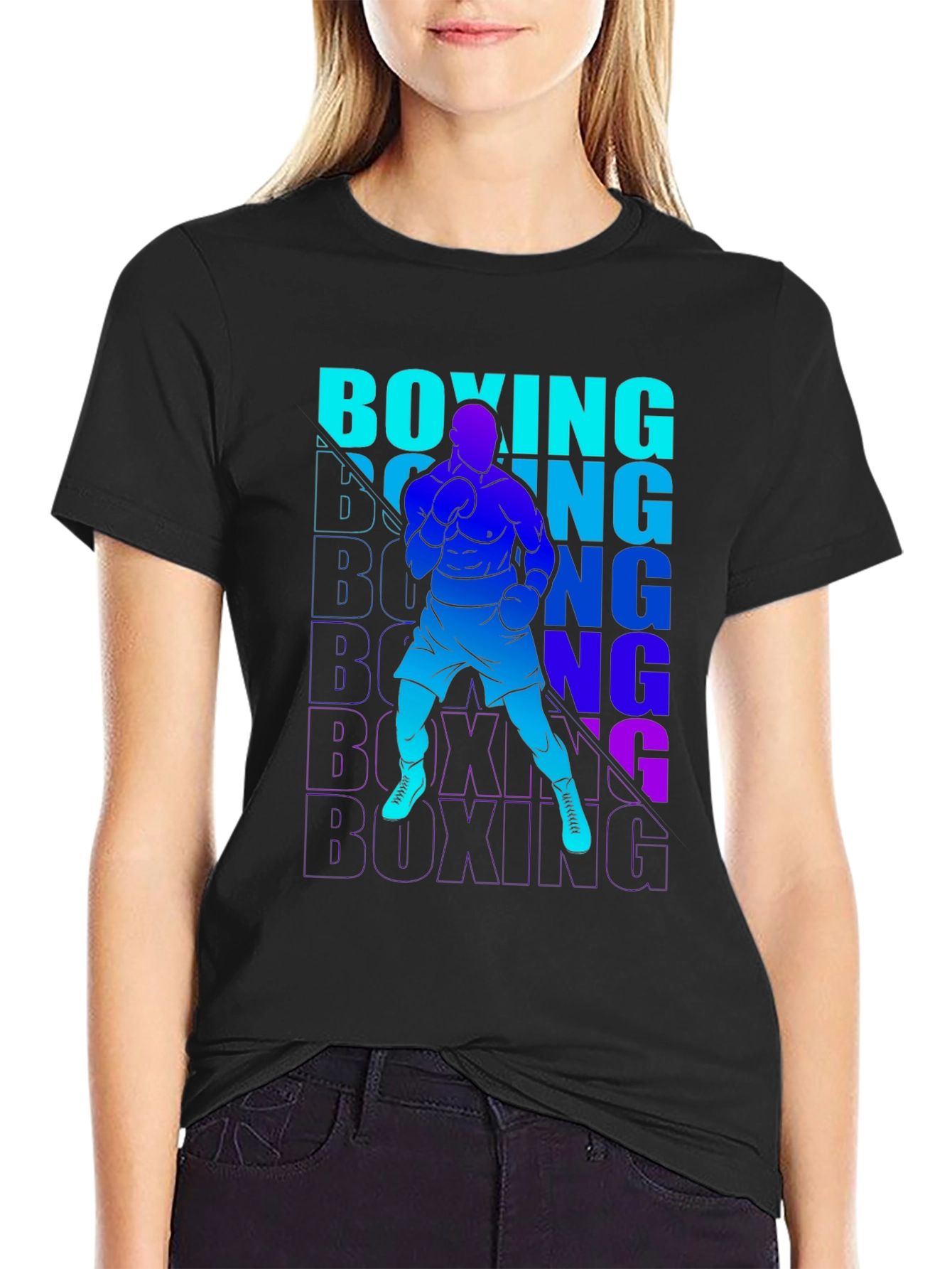 Boxing Graphic Print T-Shirt for Men