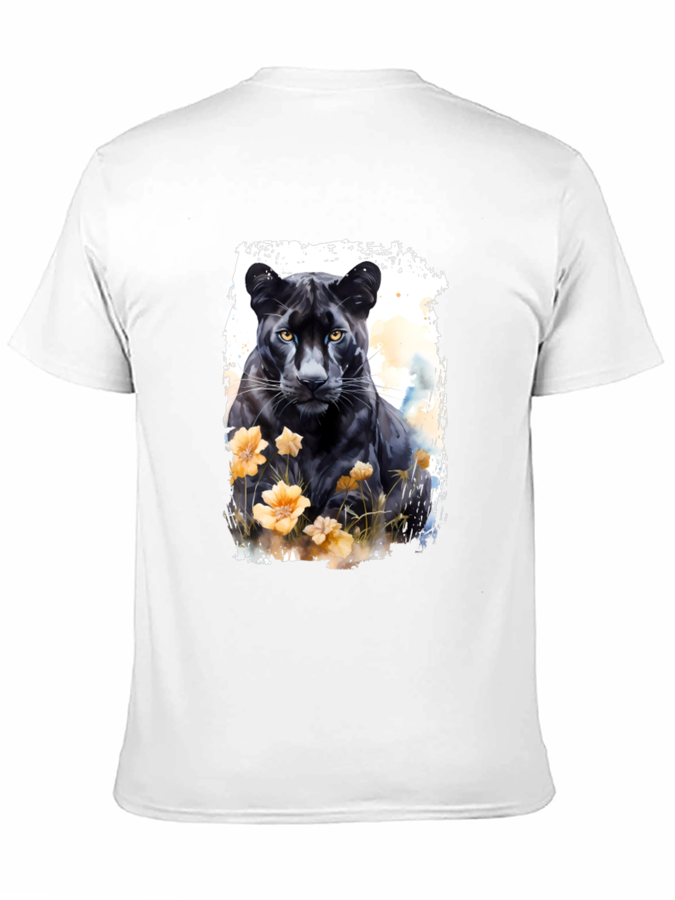Black Panther Floral Graphic Tee - Mens Fashion