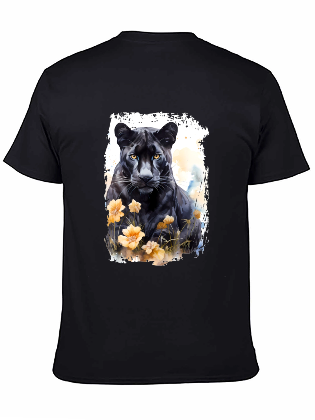 Black Panther Floral Graphic Tee - Mens Fashion
