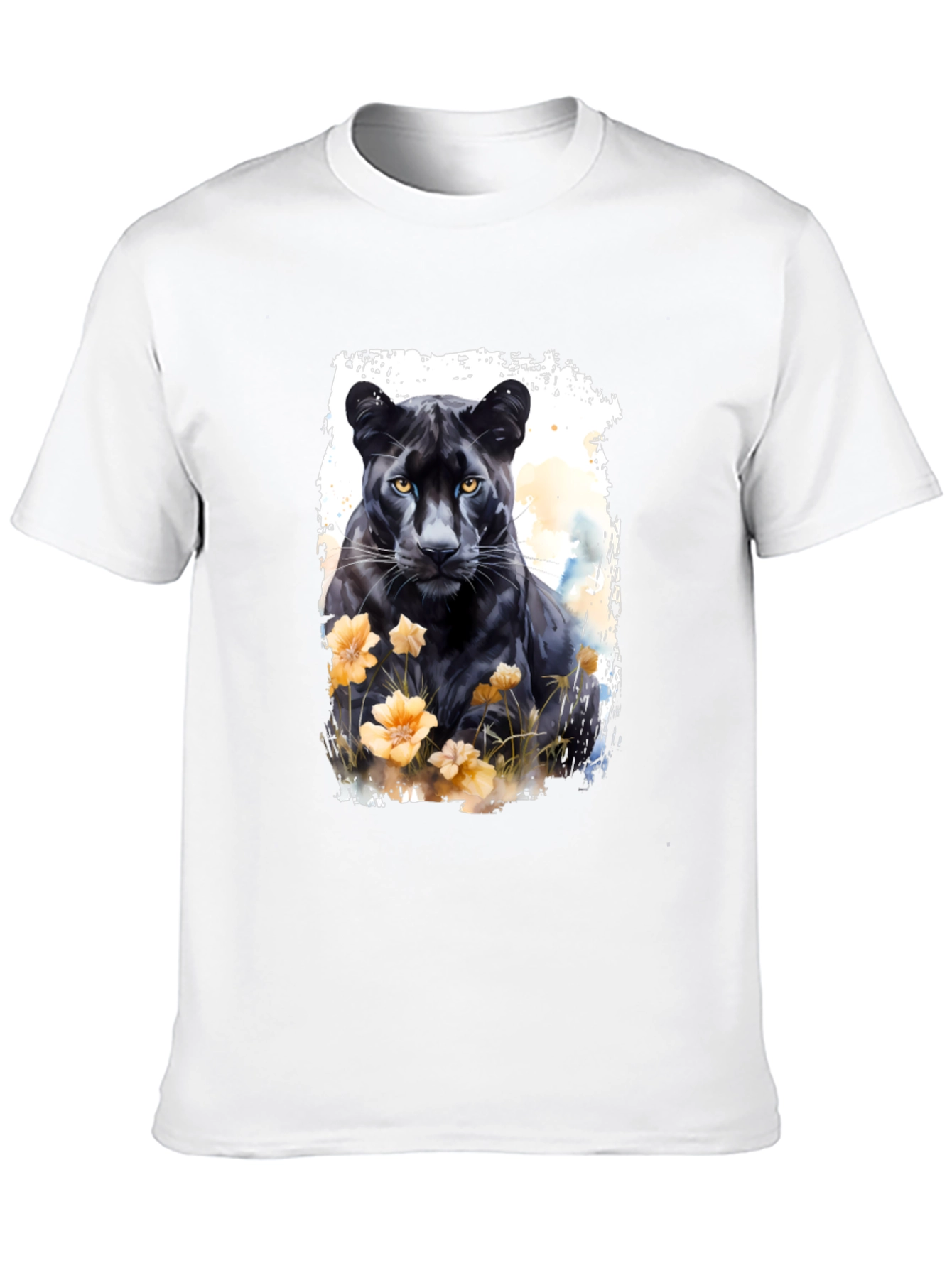 Black Panther Floral Graphic Tee - Mens Fashion