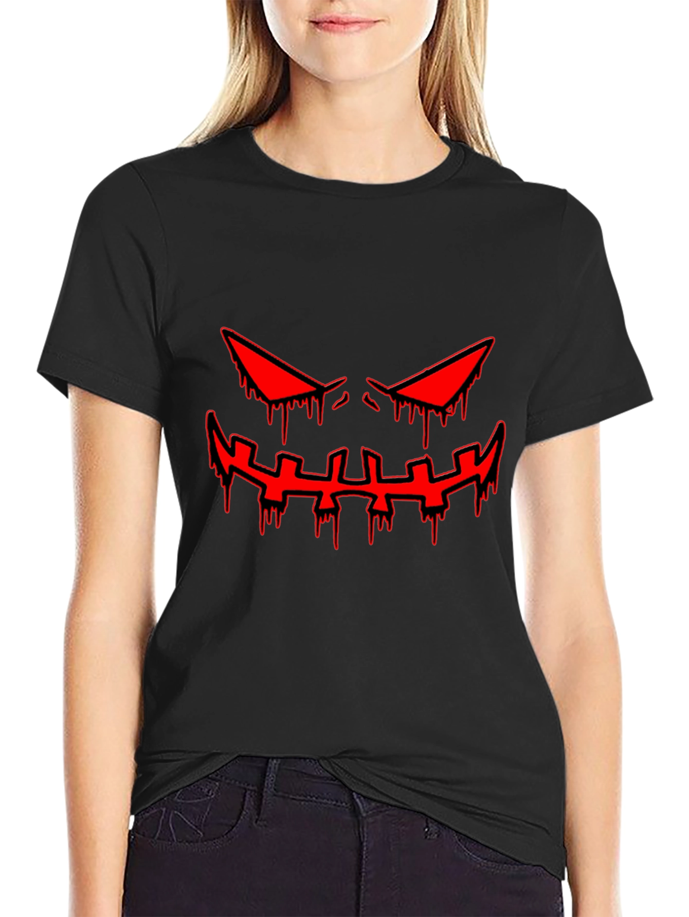 Halloween Graphic Tee - Scary Red Face
