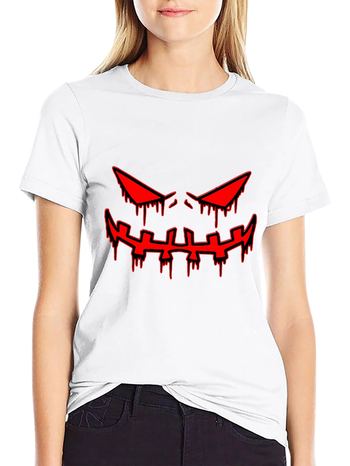 Halloween Graphic Tee - Scary Red Face