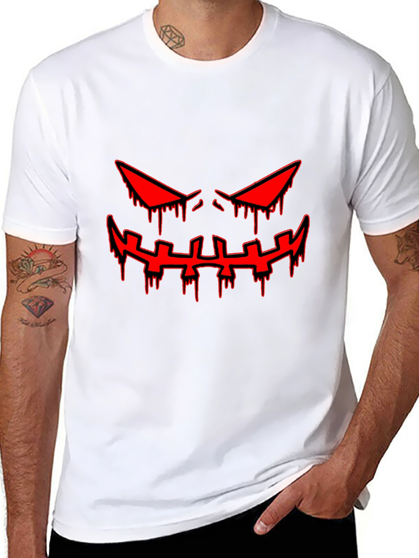 Halloween Graphic Tee - Scary Red Face