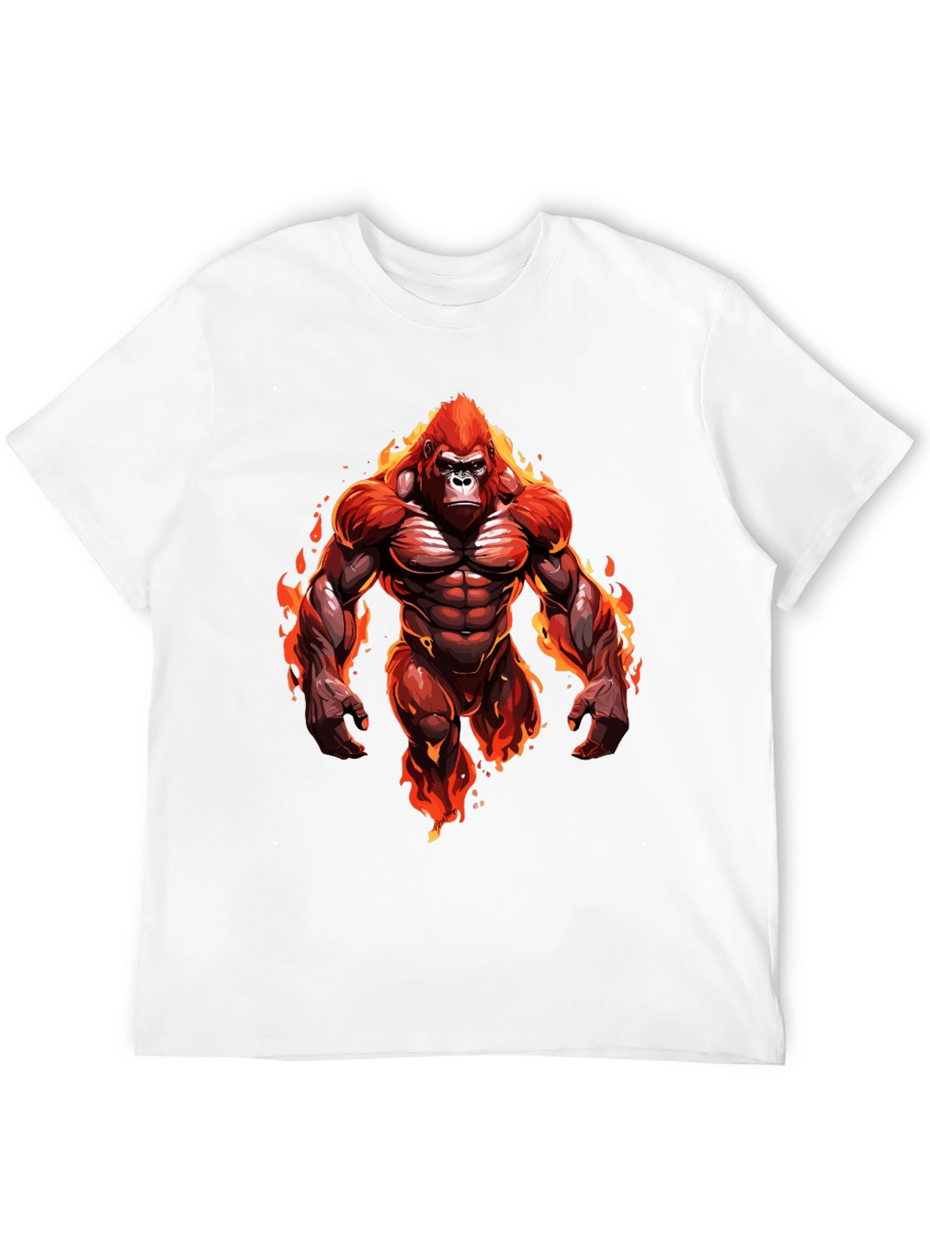 Fiery Gorilla Graphic Tee - Bold Black T-Shirt
