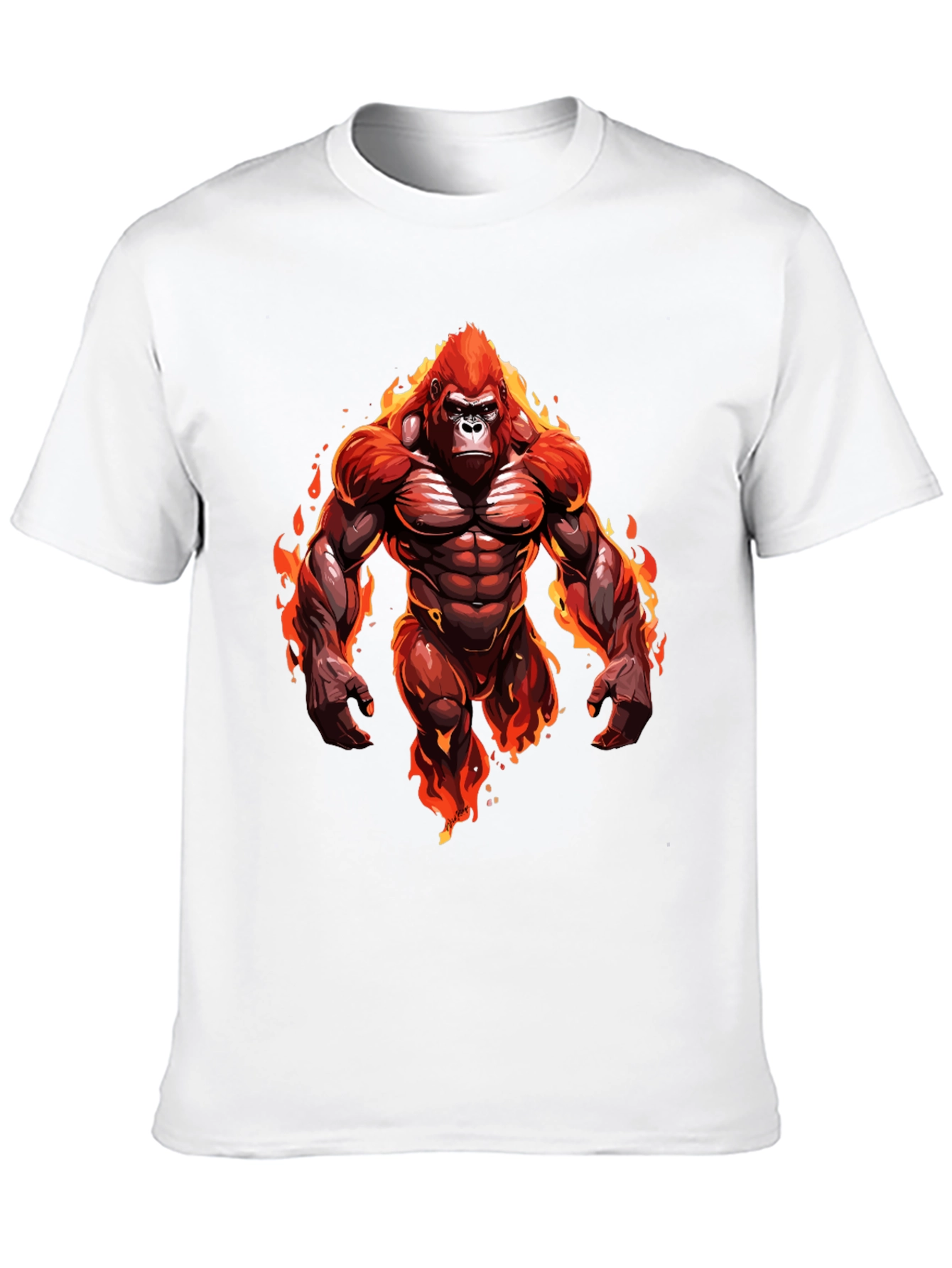 Fiery Gorilla Graphic Tee - Bold Black T-Shirt