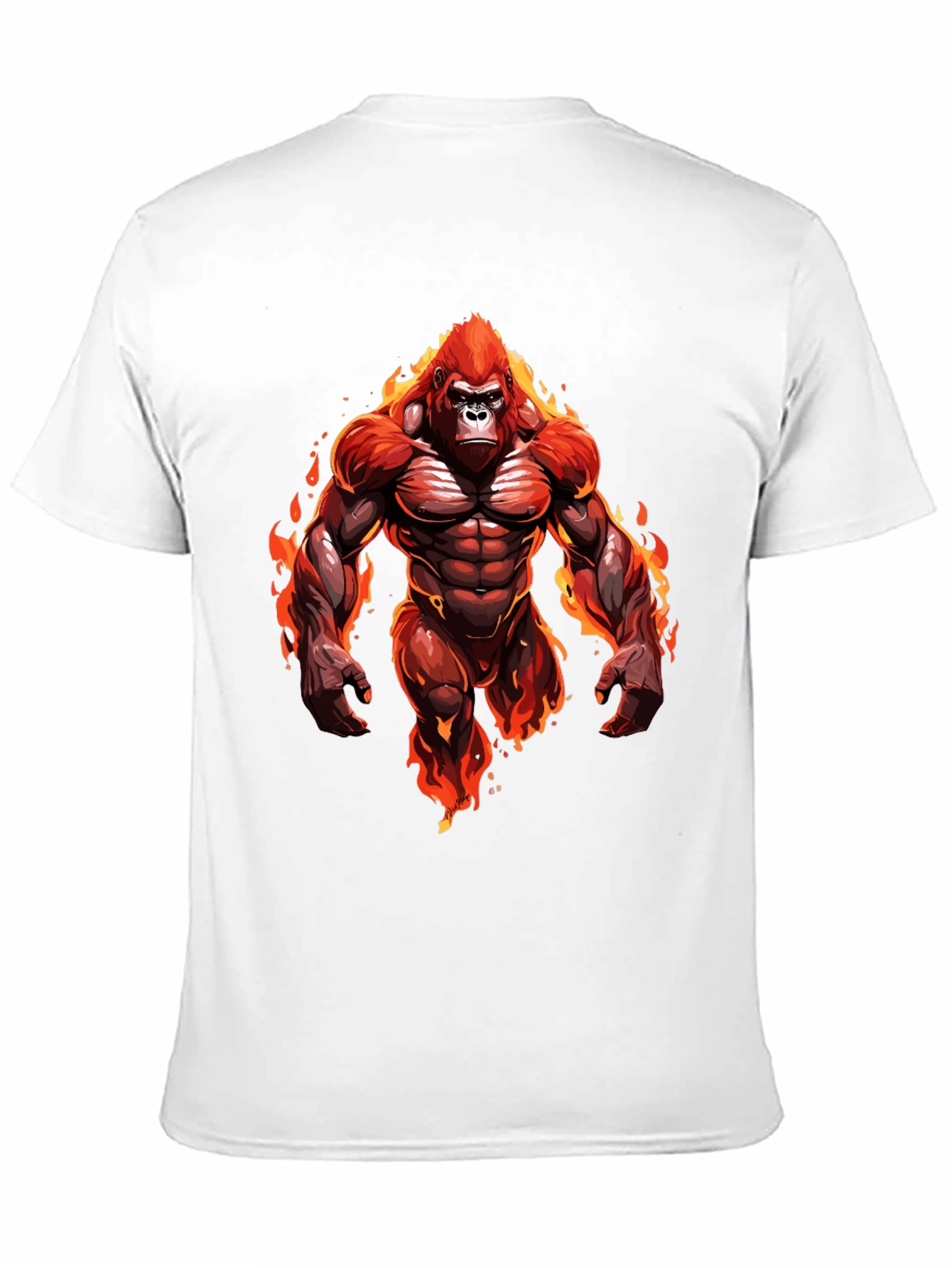 Fiery Gorilla Graphic Tee - Bold Black T-Shirt