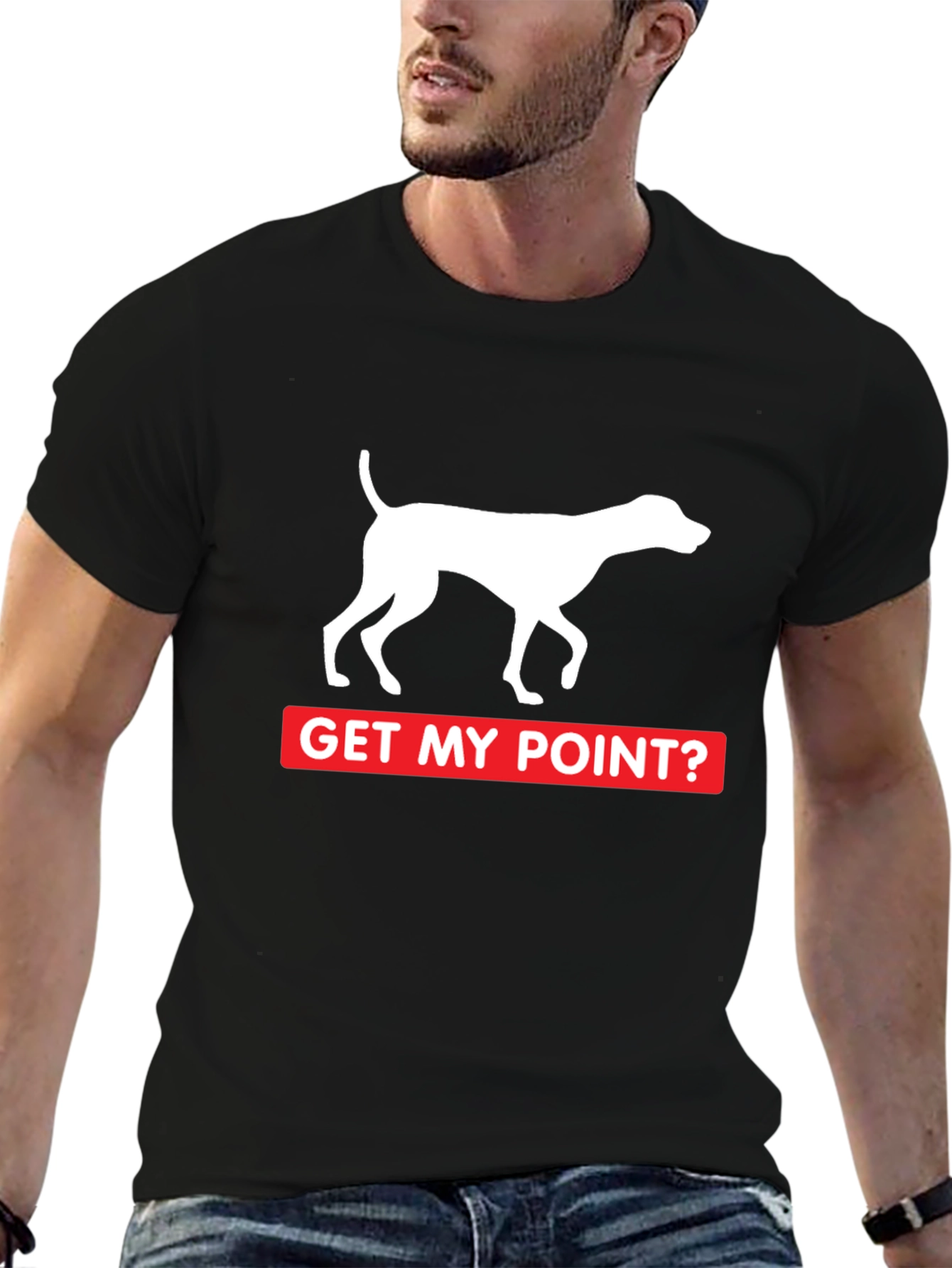 Get My Point? Dog Pointer Graphic Tee - Black