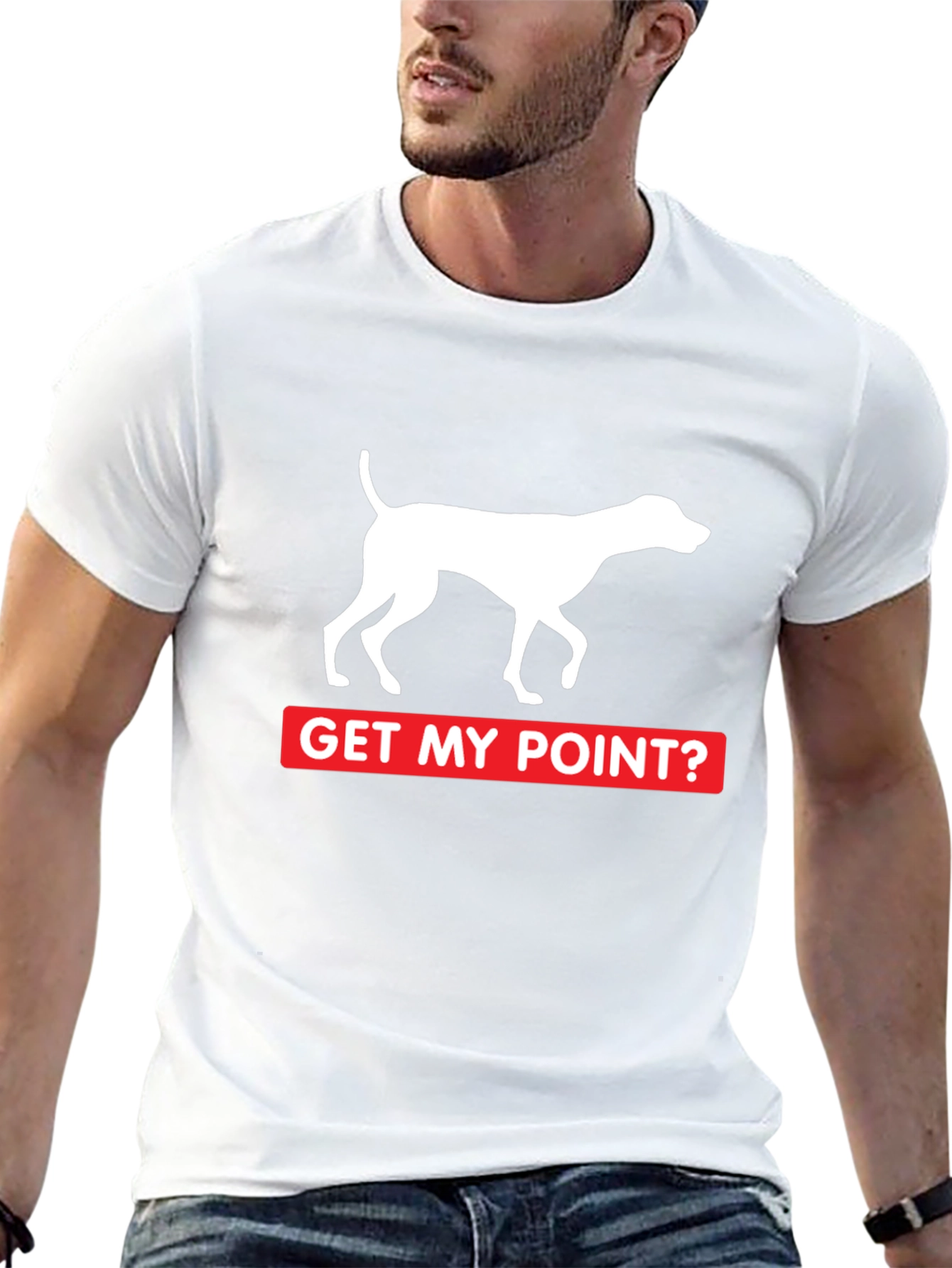 Get My Point? Dog Pointer Graphic Tee - Black