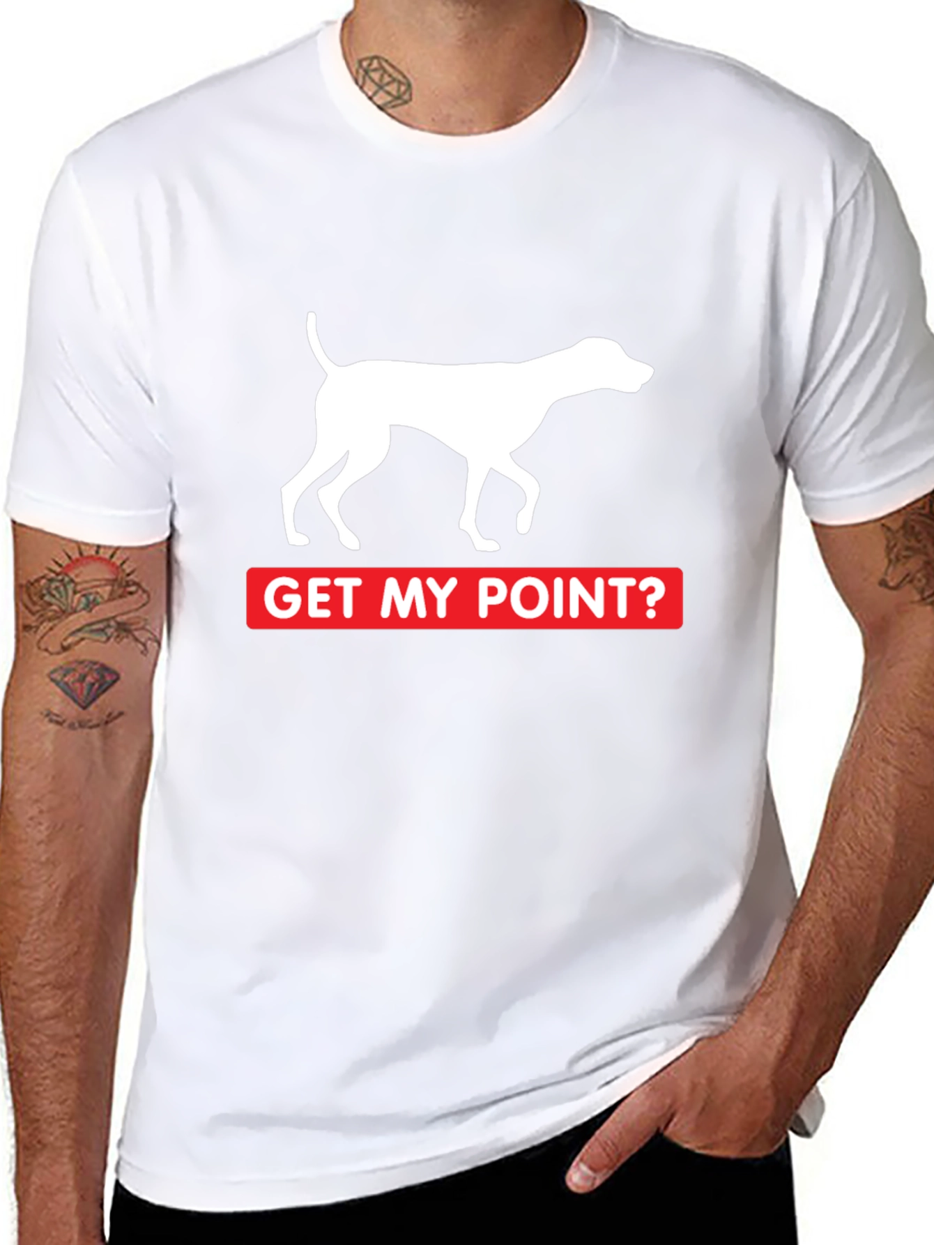 Get My Point? Dog Pointer Graphic Tee - Black