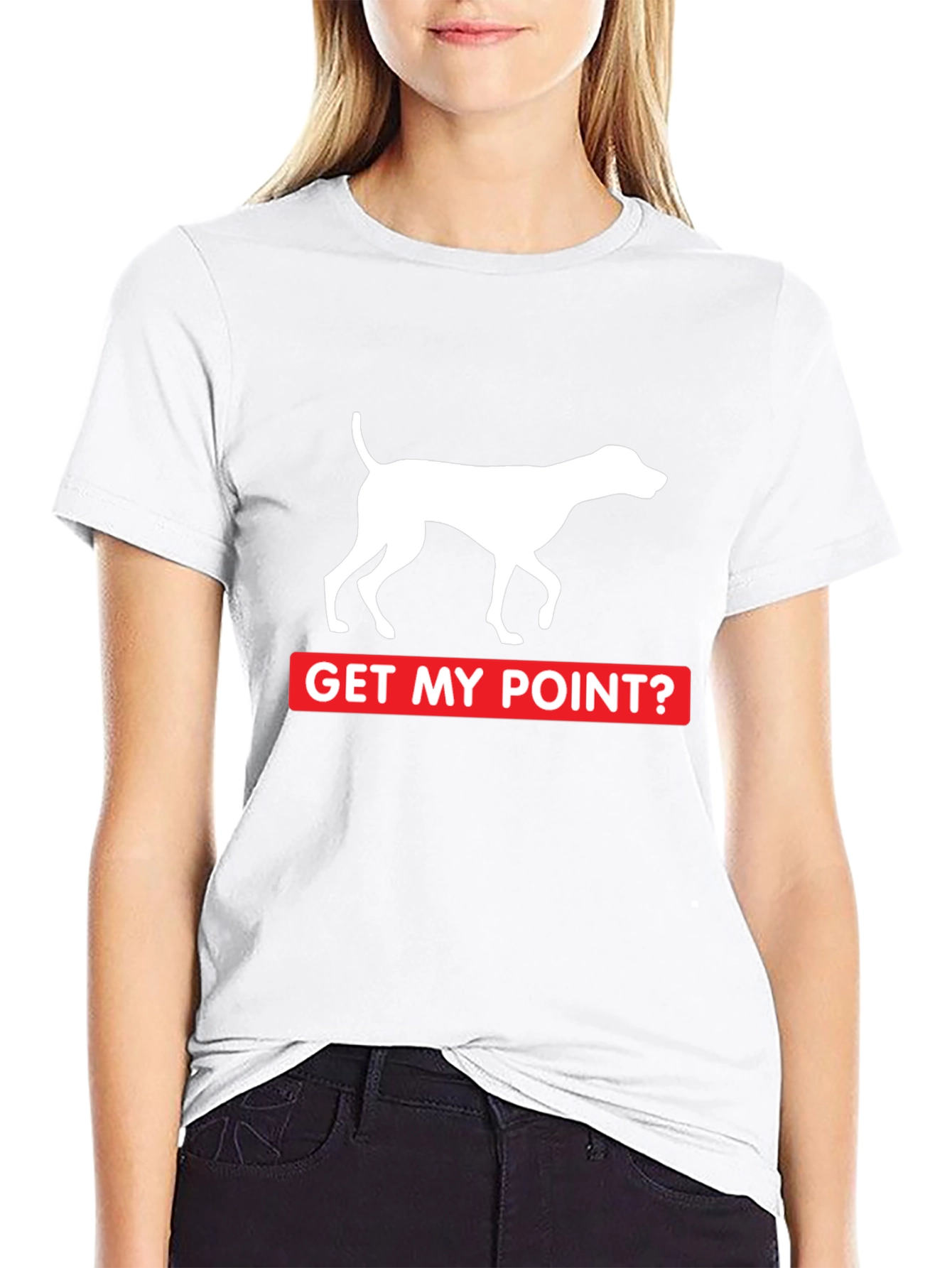 Get My Point? Dog Pointer Graphic Tee - Black