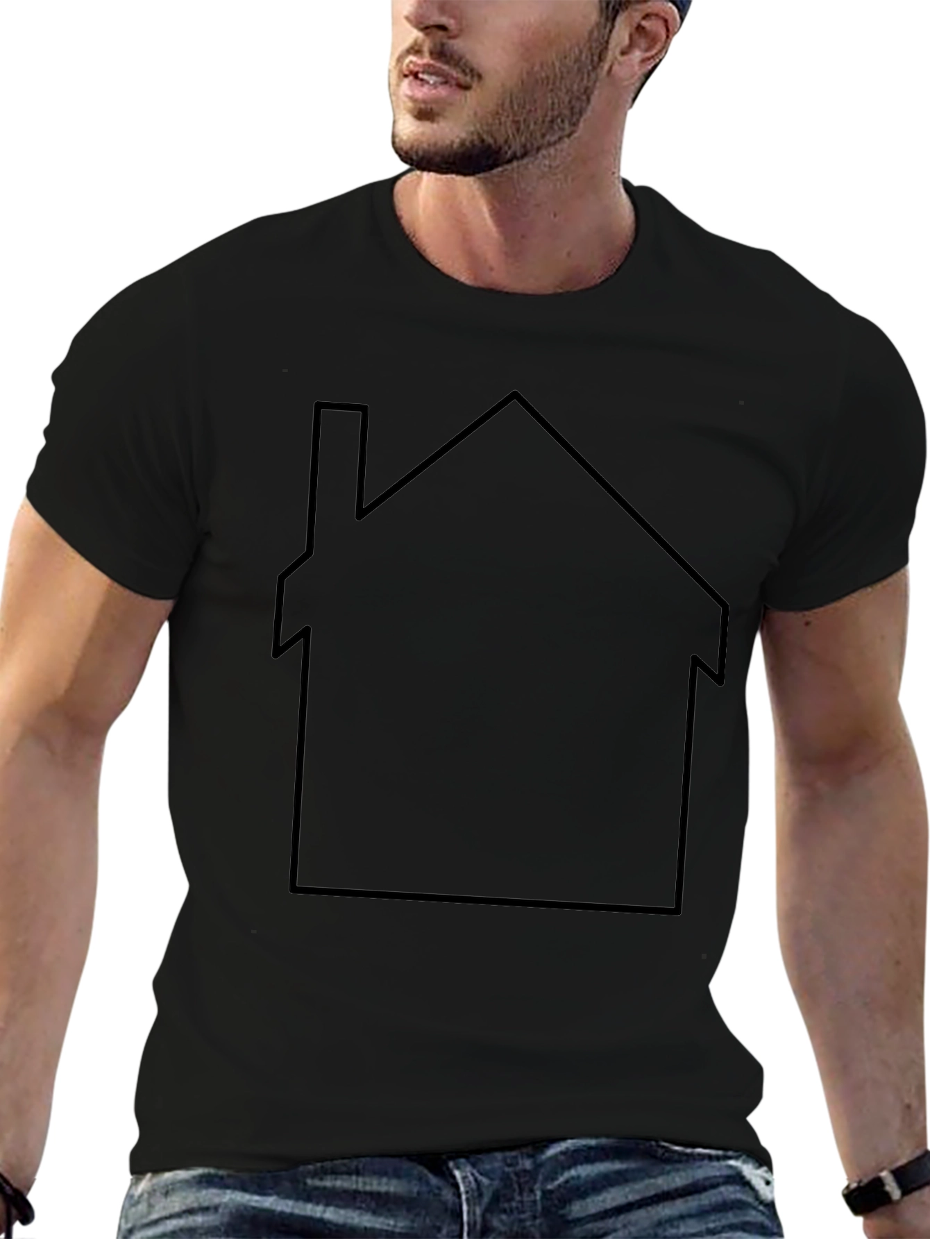 Minimalist House Graphic T-Shirt - Casual Style