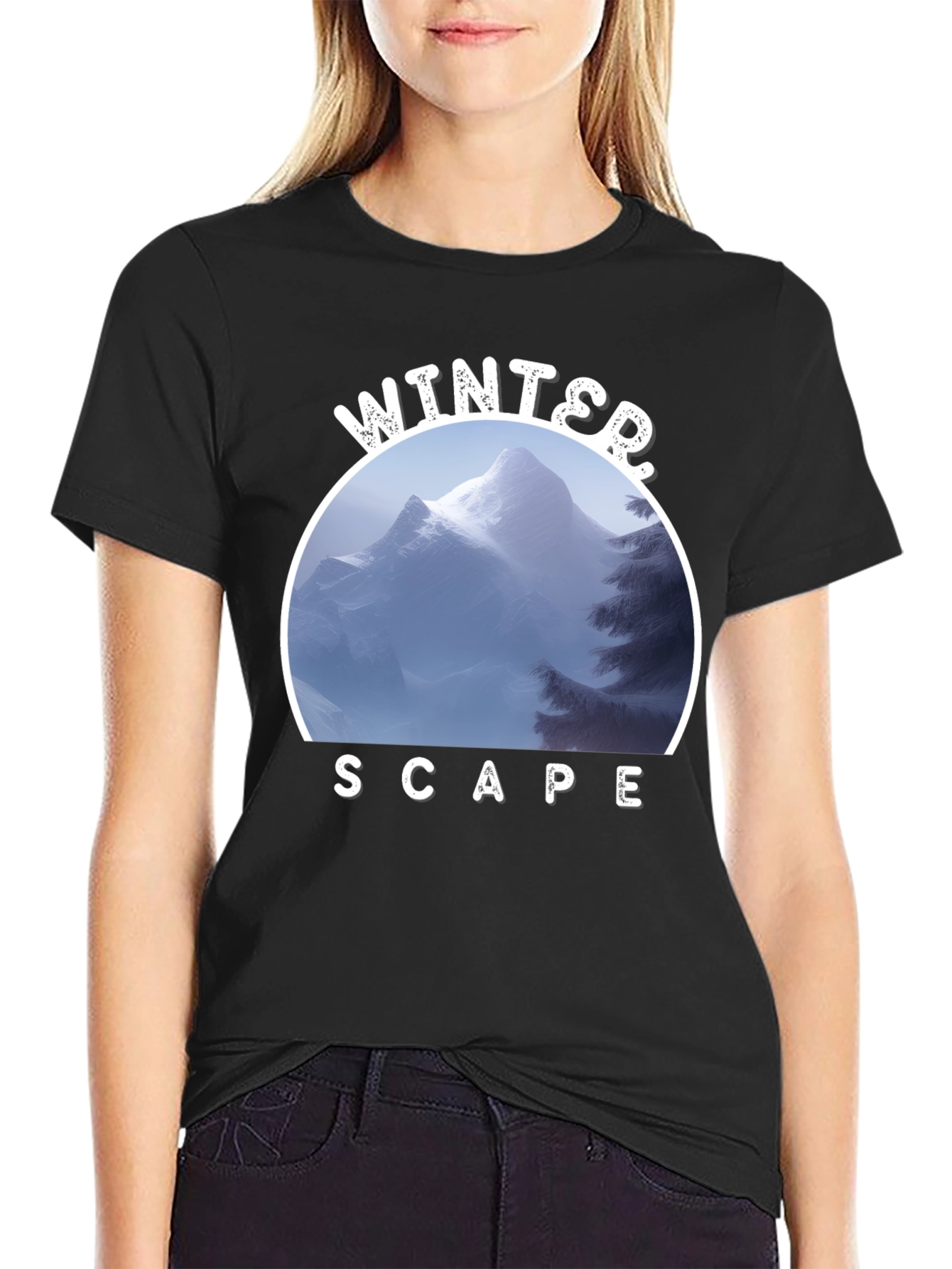 Winter Scape T-Shirt - Mountain Scene Graphic Tee