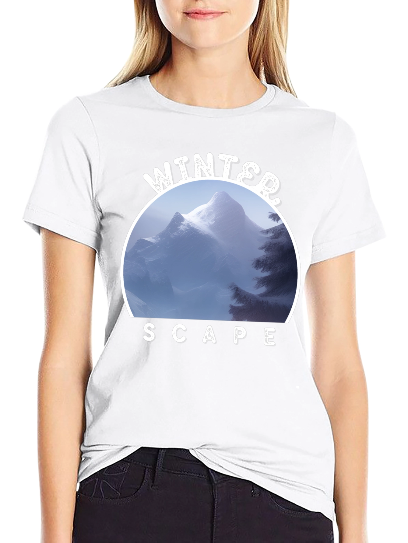Winter Scape T-Shirt - Mountain Scene Graphic Tee