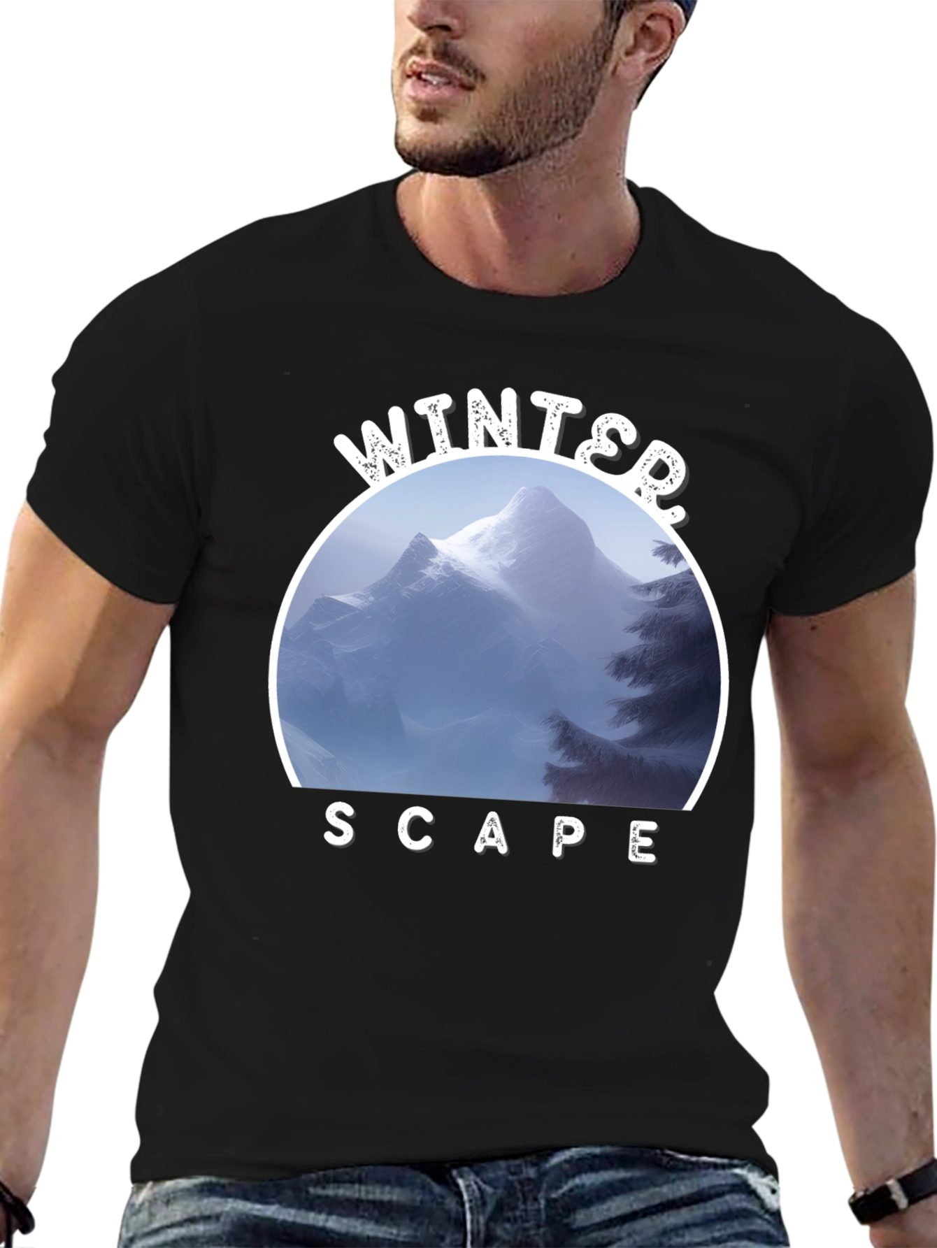 Winter Scape T-Shirt - Mountain Scene Graphic Tee