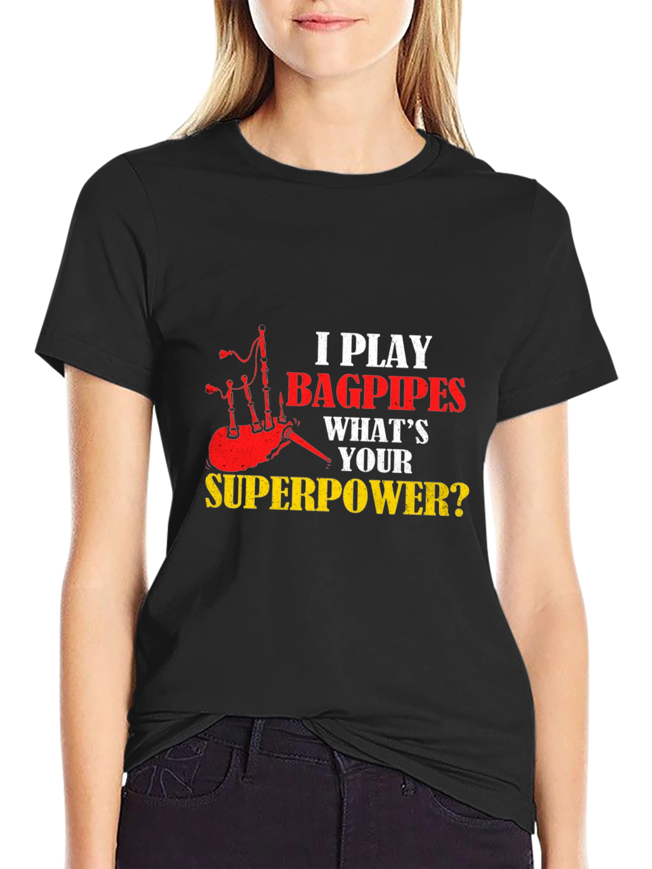 Bagpipes Superpower T-Shirt Funny Music Gift
