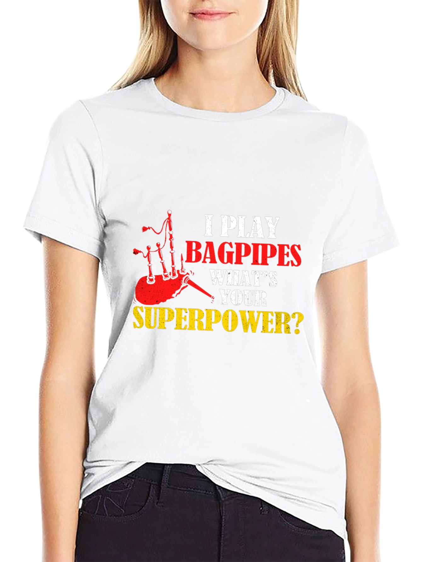 Bagpipes Superpower T-Shirt Funny Music Gift