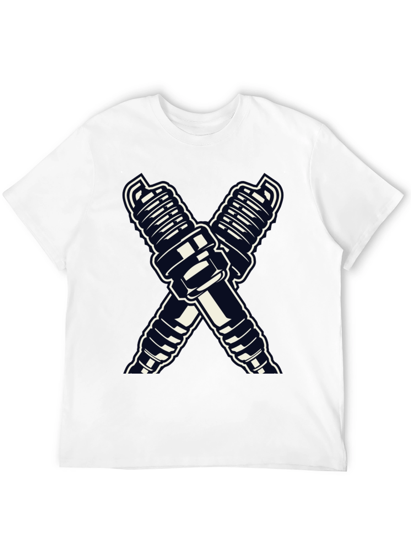 Spark Plug Cross T-Shirt - Auto Mechanic Tee