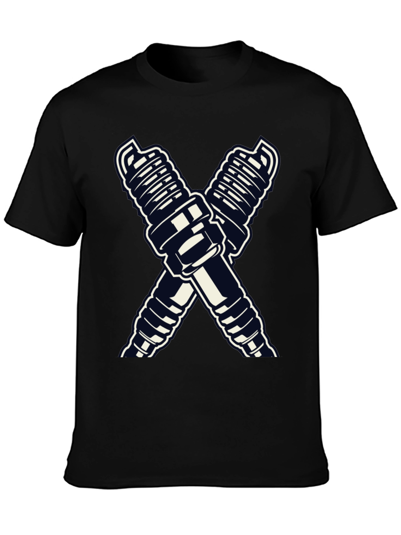 Spark Plug Cross T-Shirt - Auto Mechanic Tee