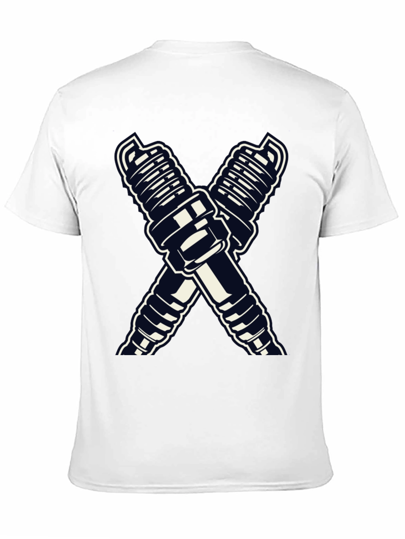 Spark Plug Cross T-Shirt - Auto Mechanic Tee
