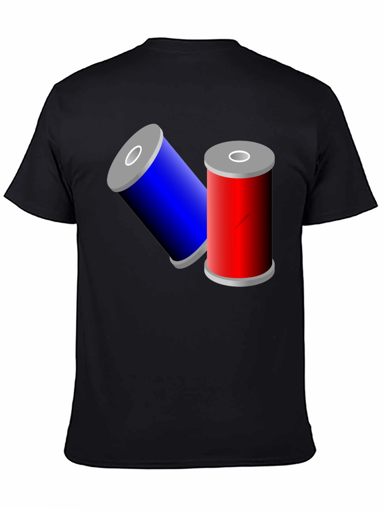 Novelty Black T-Shirt with Battery Design