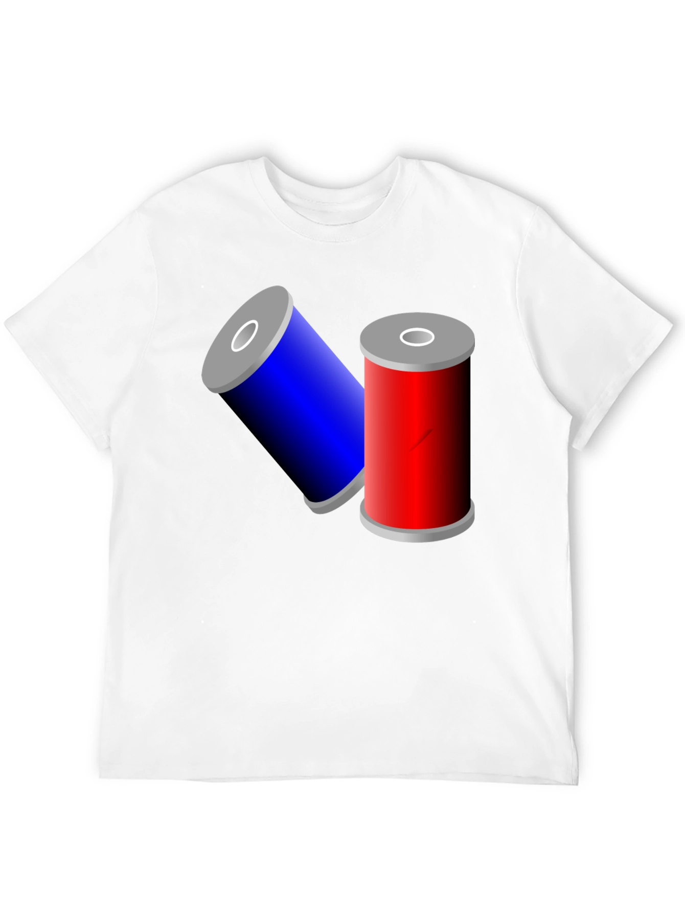 Novelty Black T-Shirt with Battery Design