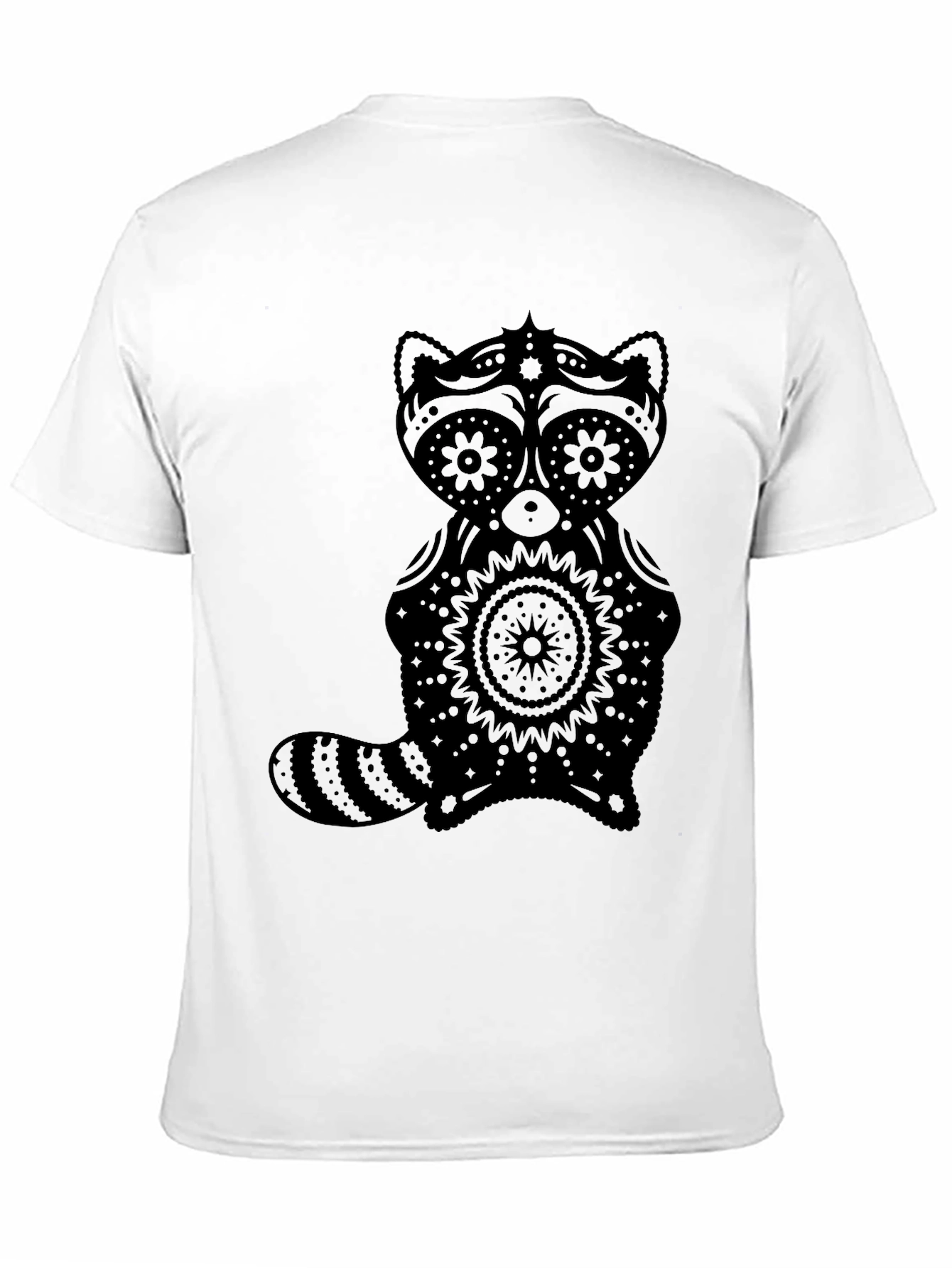 Sugar Skull Raccoon Graphic T-Shirt - Black