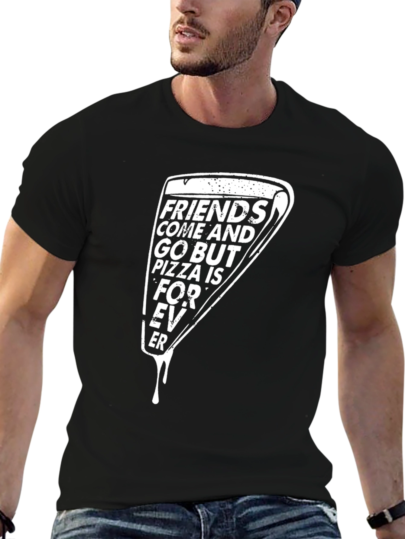 Pizza is Forever Black Graphic Tee