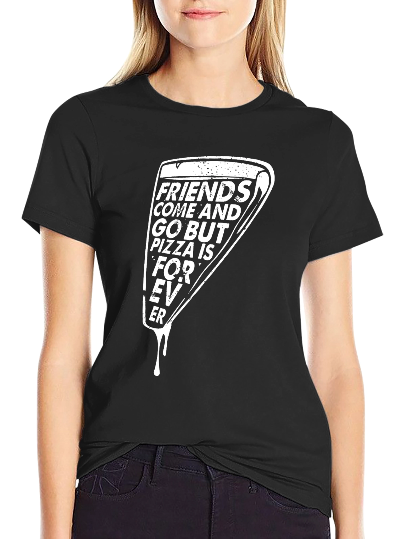 Pizza is Forever Black Graphic Tee