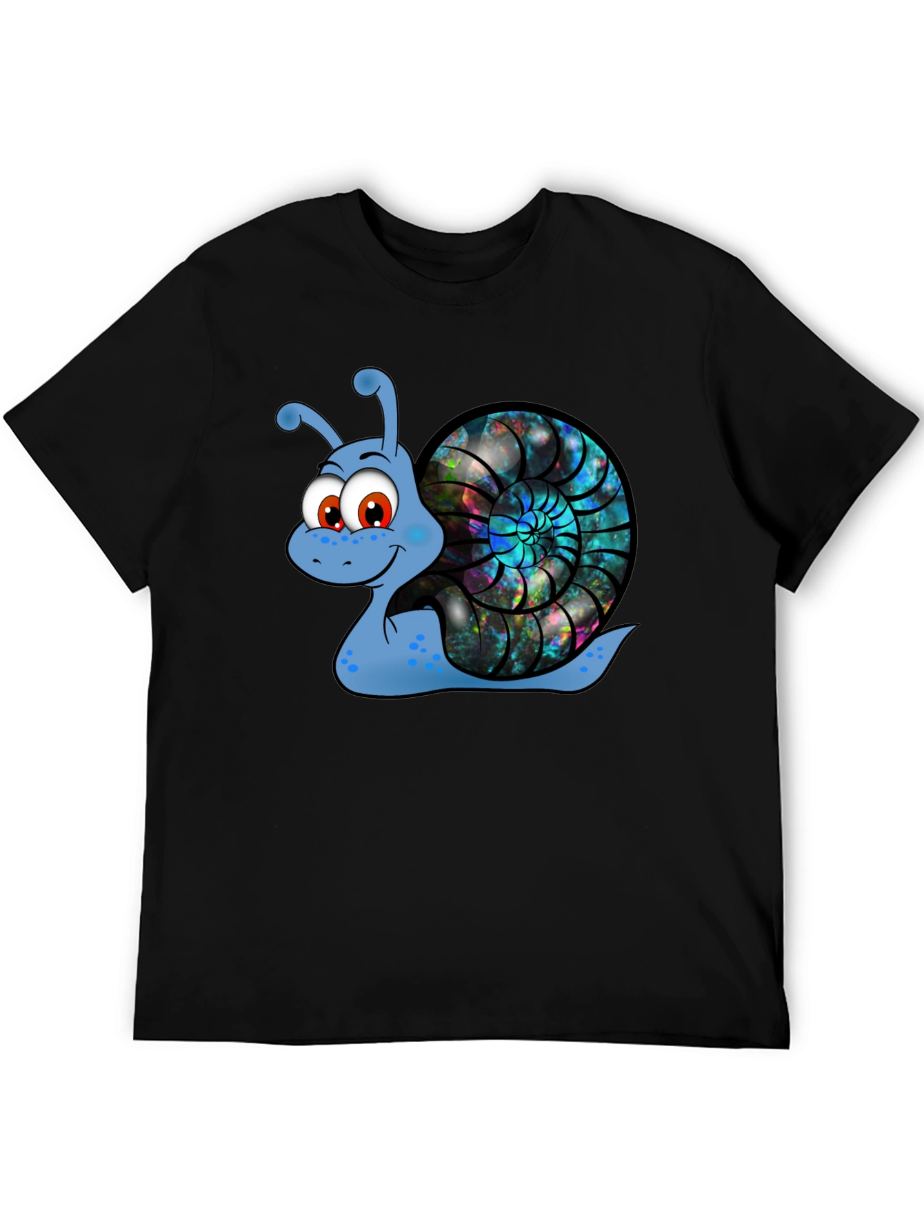 Cartoon Snail Graphic Tee - Black