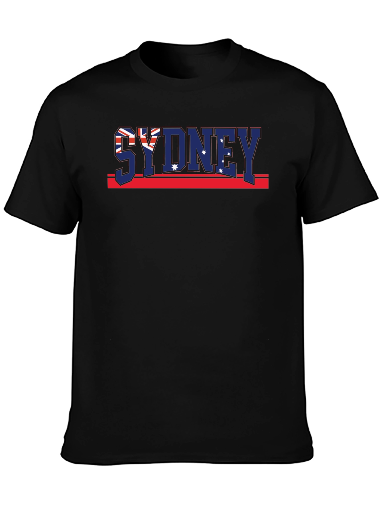 Sydney Australia Flag Graphic Black T-Shirt