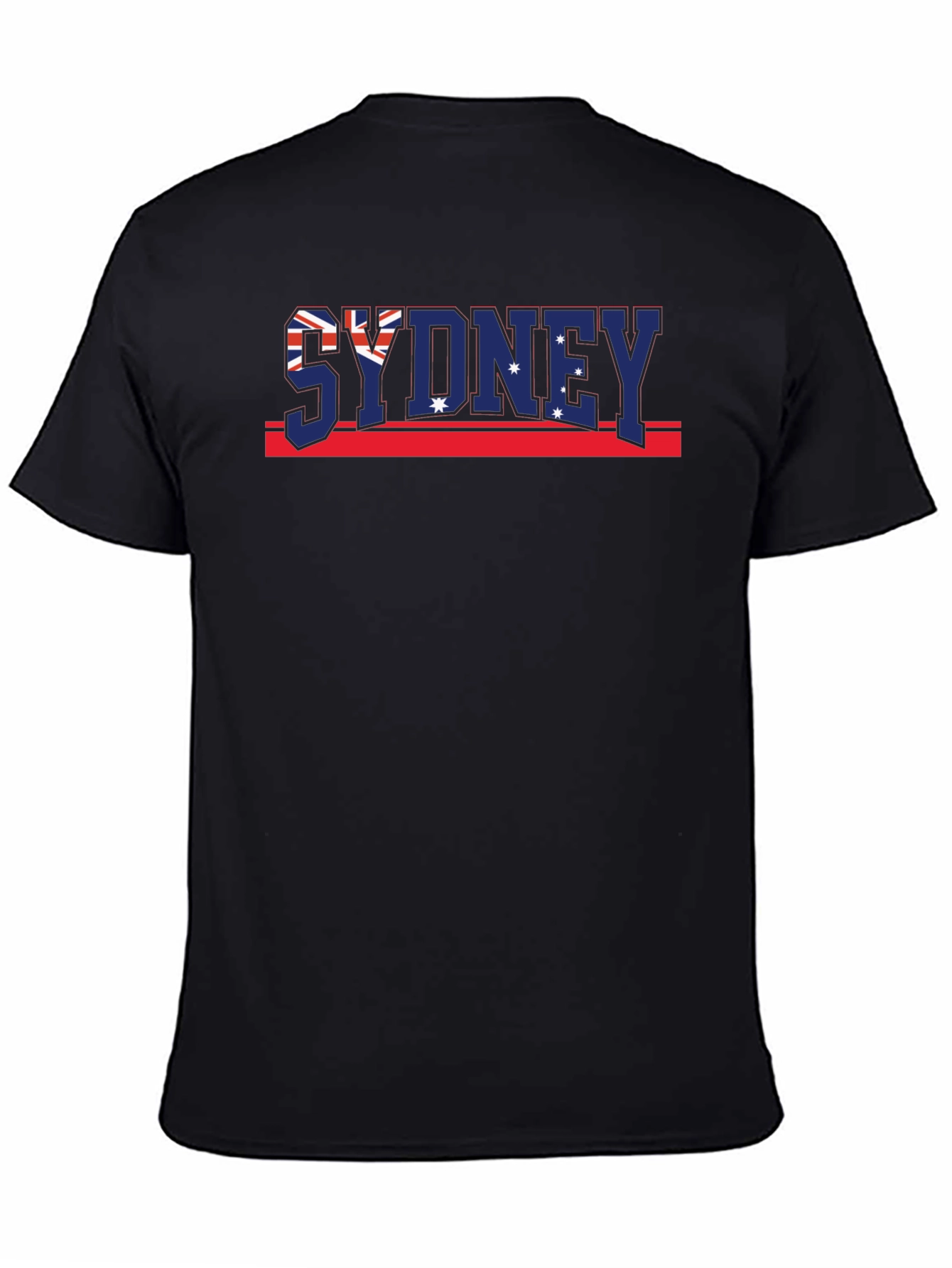 Sydney Australia Flag Graphic Black T-Shirt