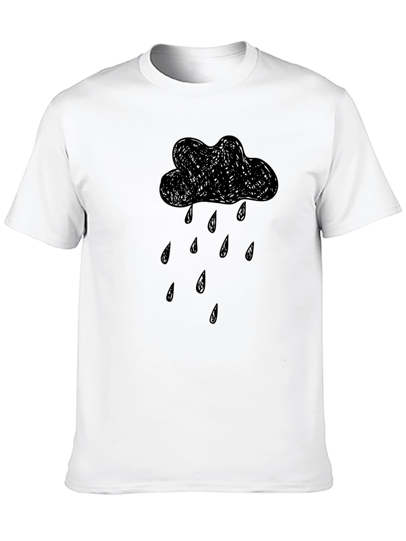 Rain Cloud Graphic Black T-Shirt