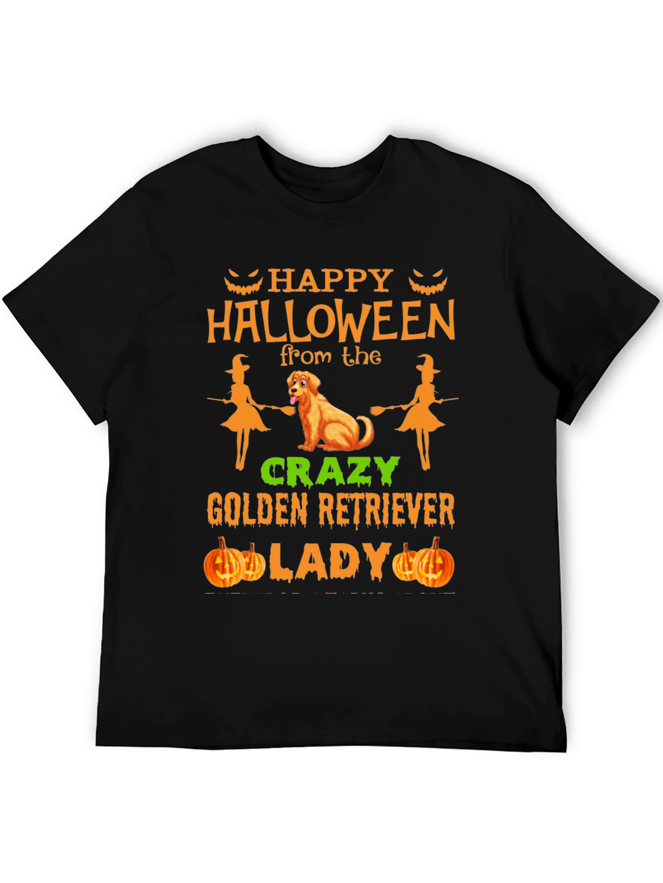 Halloween Golden Retriever Lady Graphic Tee